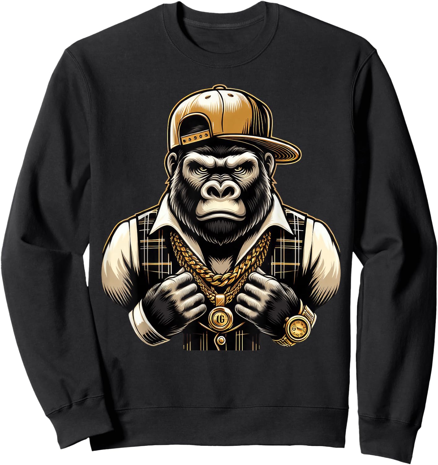 Rapper Kostüm Kinder , Schwarz, S, -Kinder, Hip-Hop Fans, Rap-Musik Fans, Kurzarm, , Kinder/Musik, Schwarz, S Sweatshirt - Sweatshirt | Black