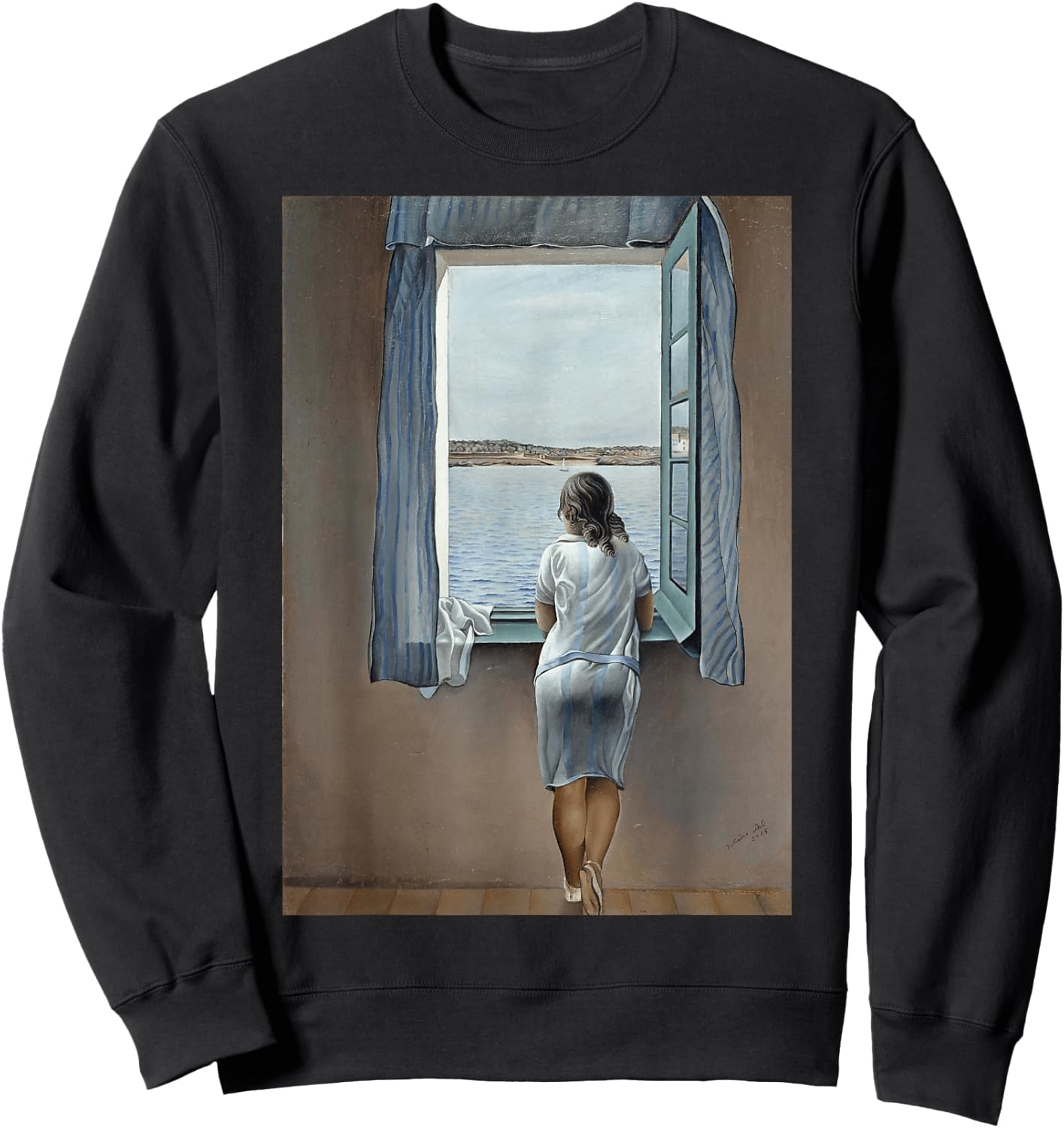Junge Frau an einem Fenster von Dali Sweatshirt - Sweatshirt | Black