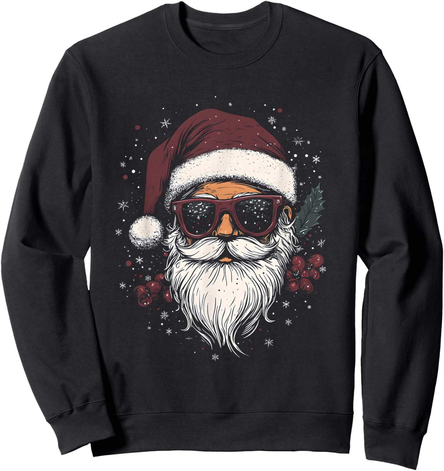 Cool Santa Claus with Sunglasses Christmas , black Sweatshirt - Sweatshirt | Black