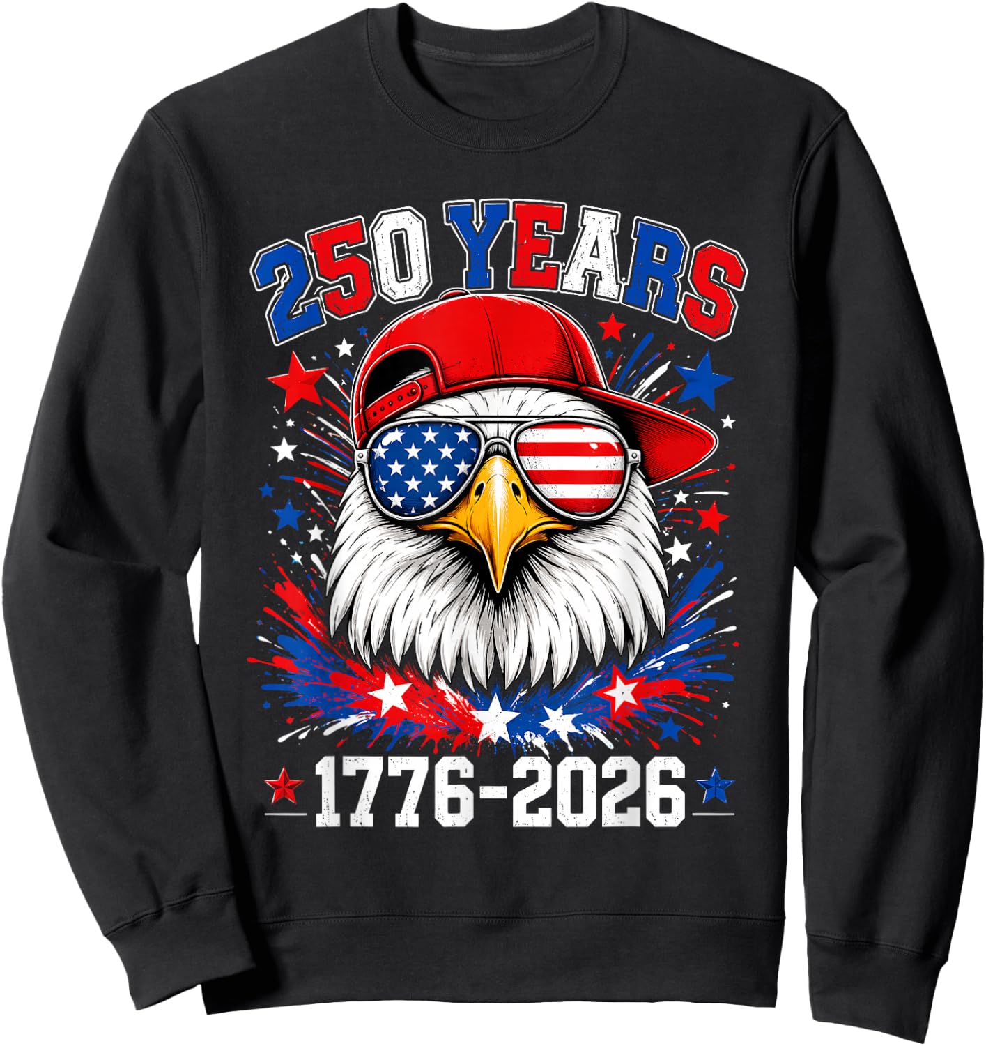 250th Anniversary USA Boys Kids Eagle 250 Years 4th of July Sweatshirt - Sweatshirt | Black