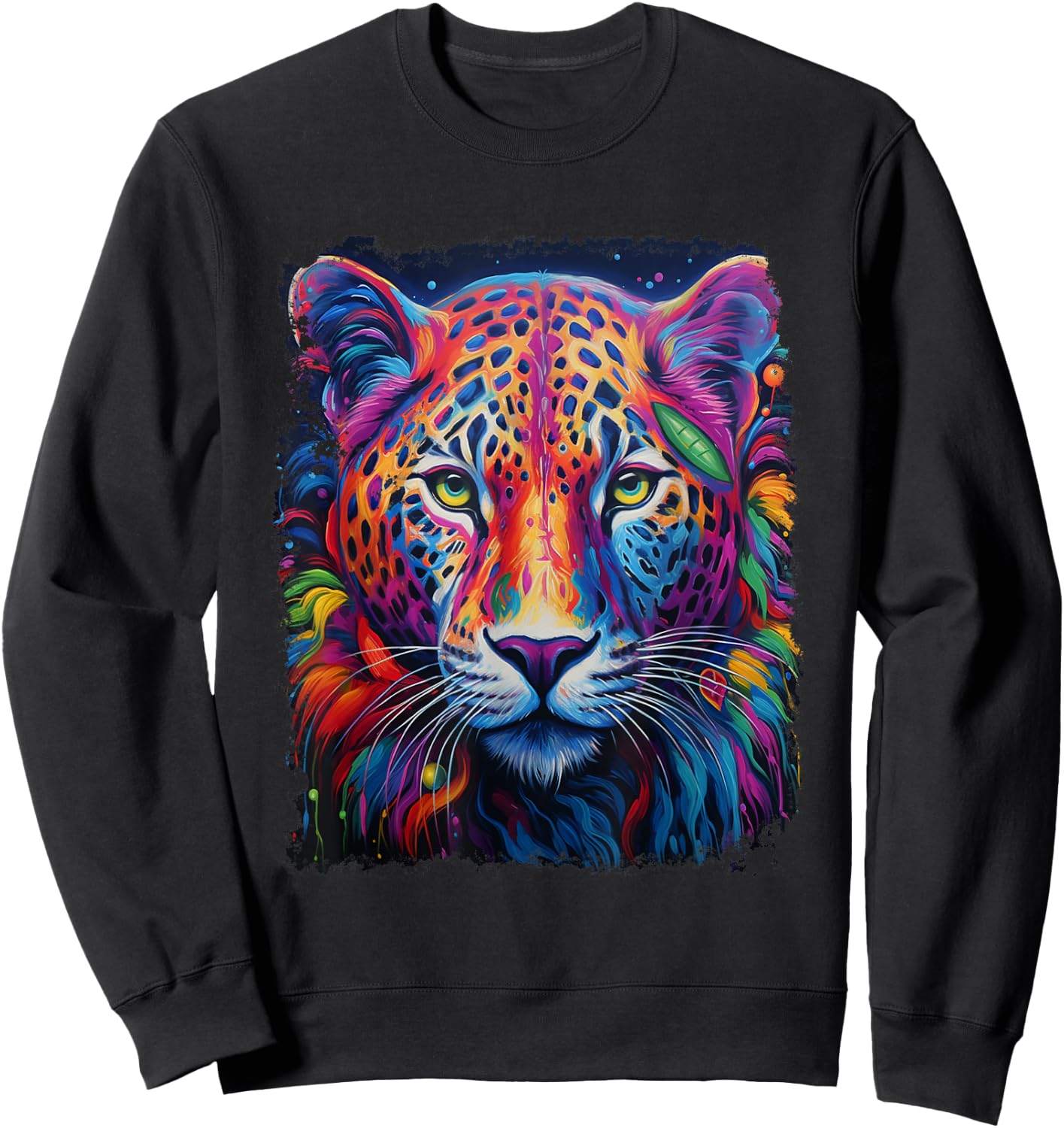 Pop Art Colorful Jaguar Sweatshirt - Sweatshirt | Black