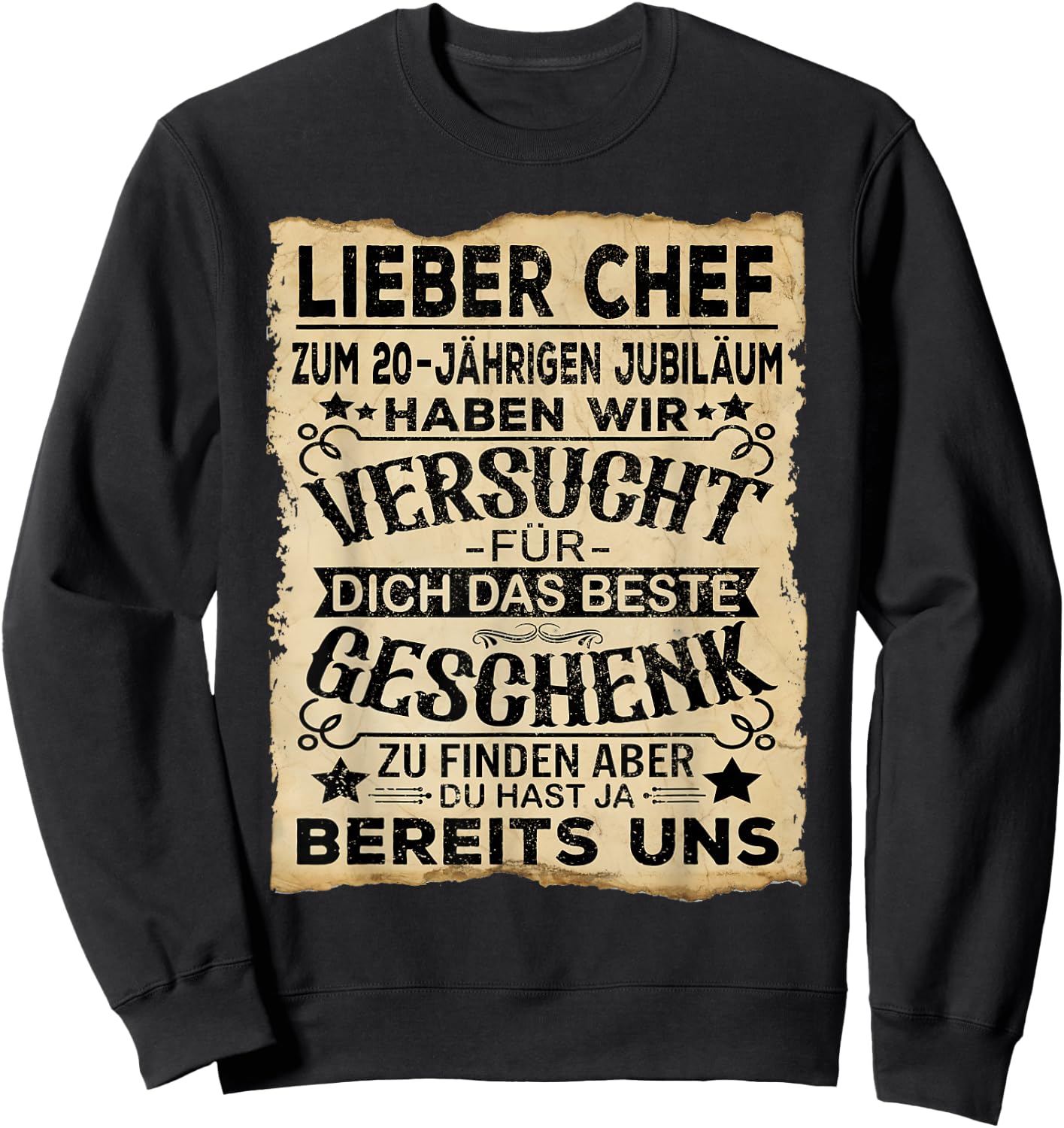for Service Anniversary & Company Anniversary Chef 20th Anniversary, black Sweatshirt - Sweatshirt | Black
