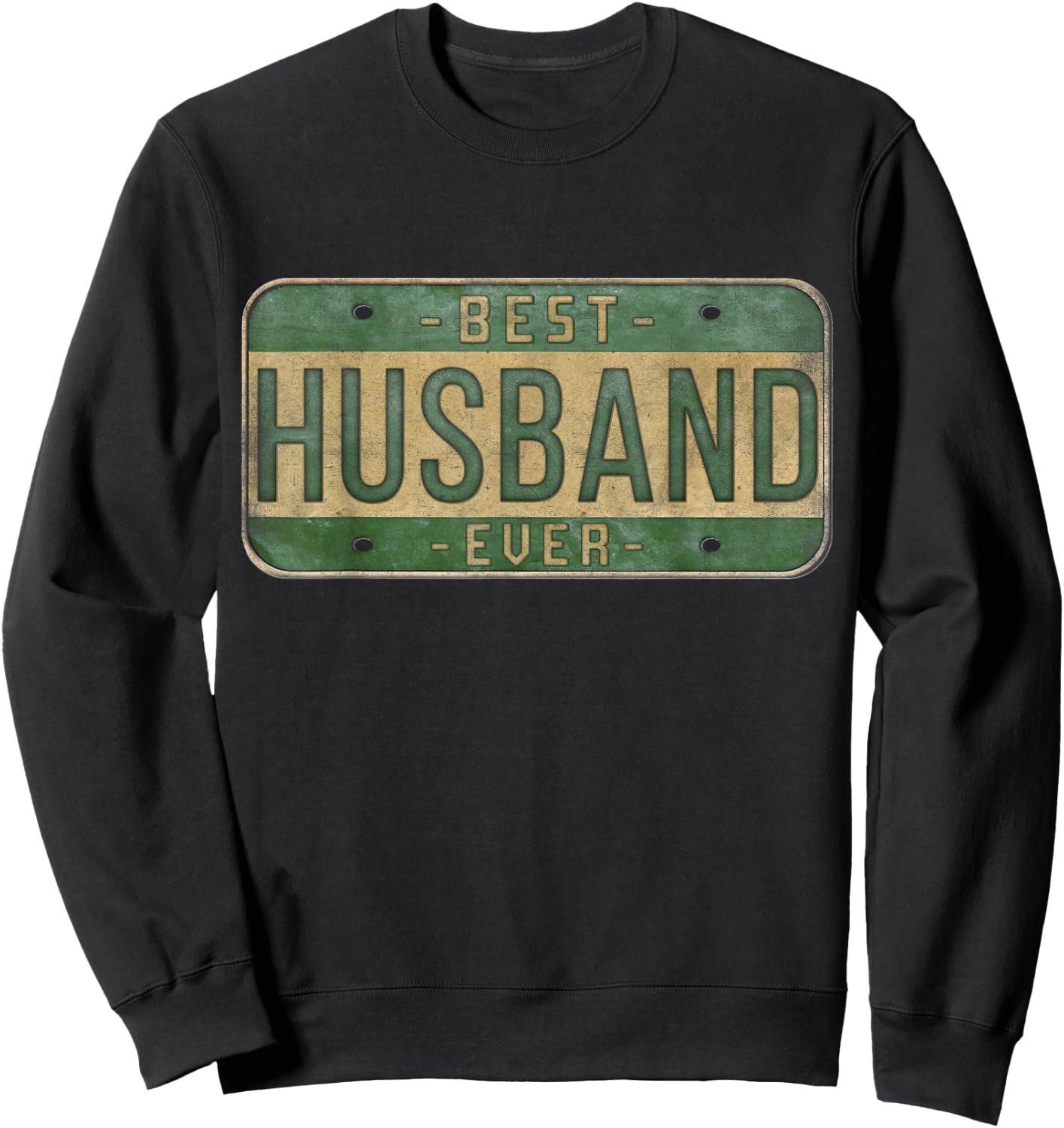 Best Husband Ever Vintage Car Plate Father's Day Dad Sweatshirt - Sweatshirt | Black