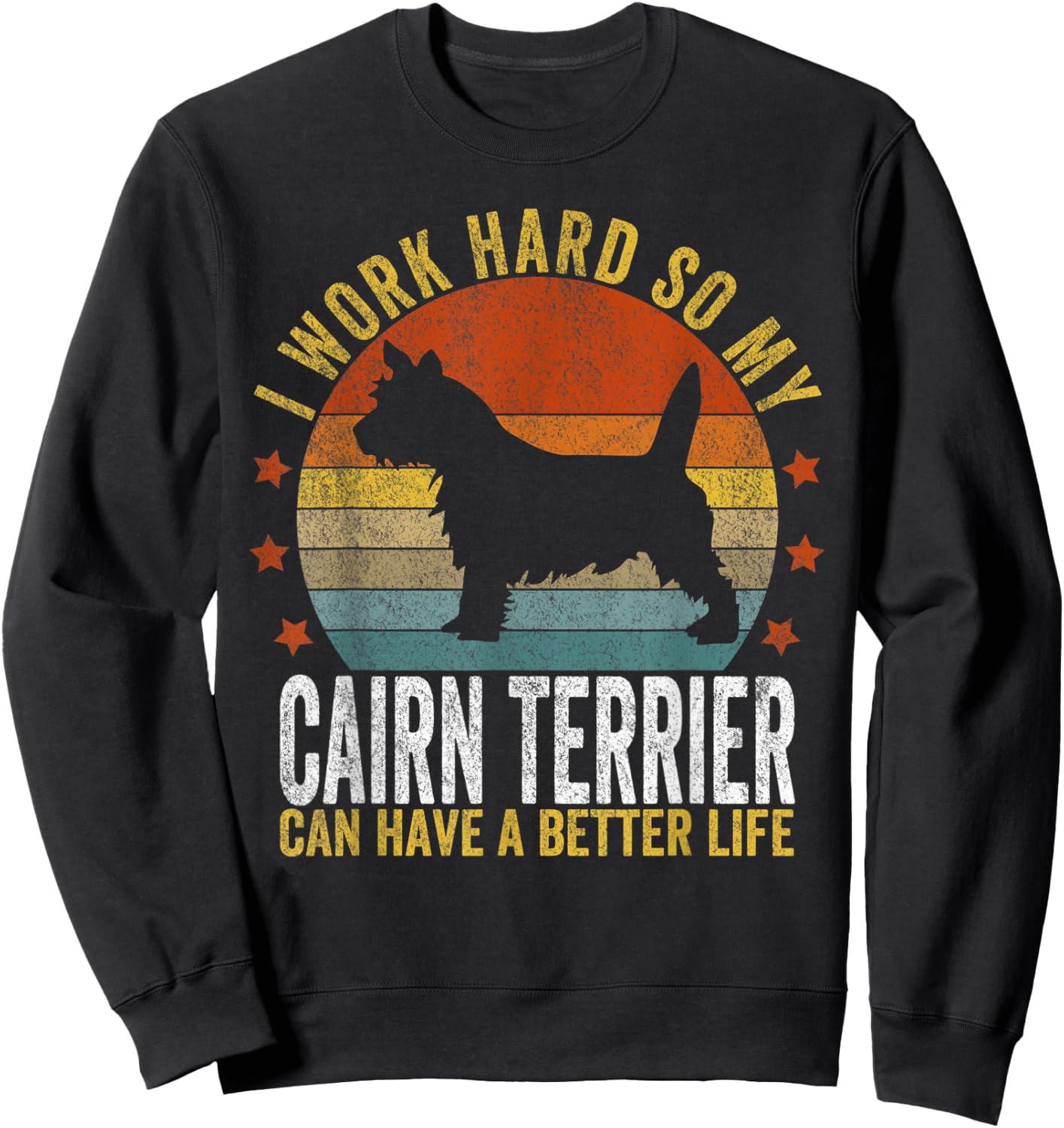 Funny Cairn Terrier Mom Cairn Terrier Dad Retro Vintage Sweatshirt - Sweatshirt | Black
