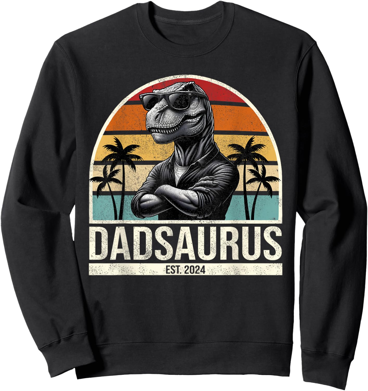 Dad Est 2024 Promoted to Daddy 2024 Pregnancy Announcement Sweatshirt - Sweatshirt | Black