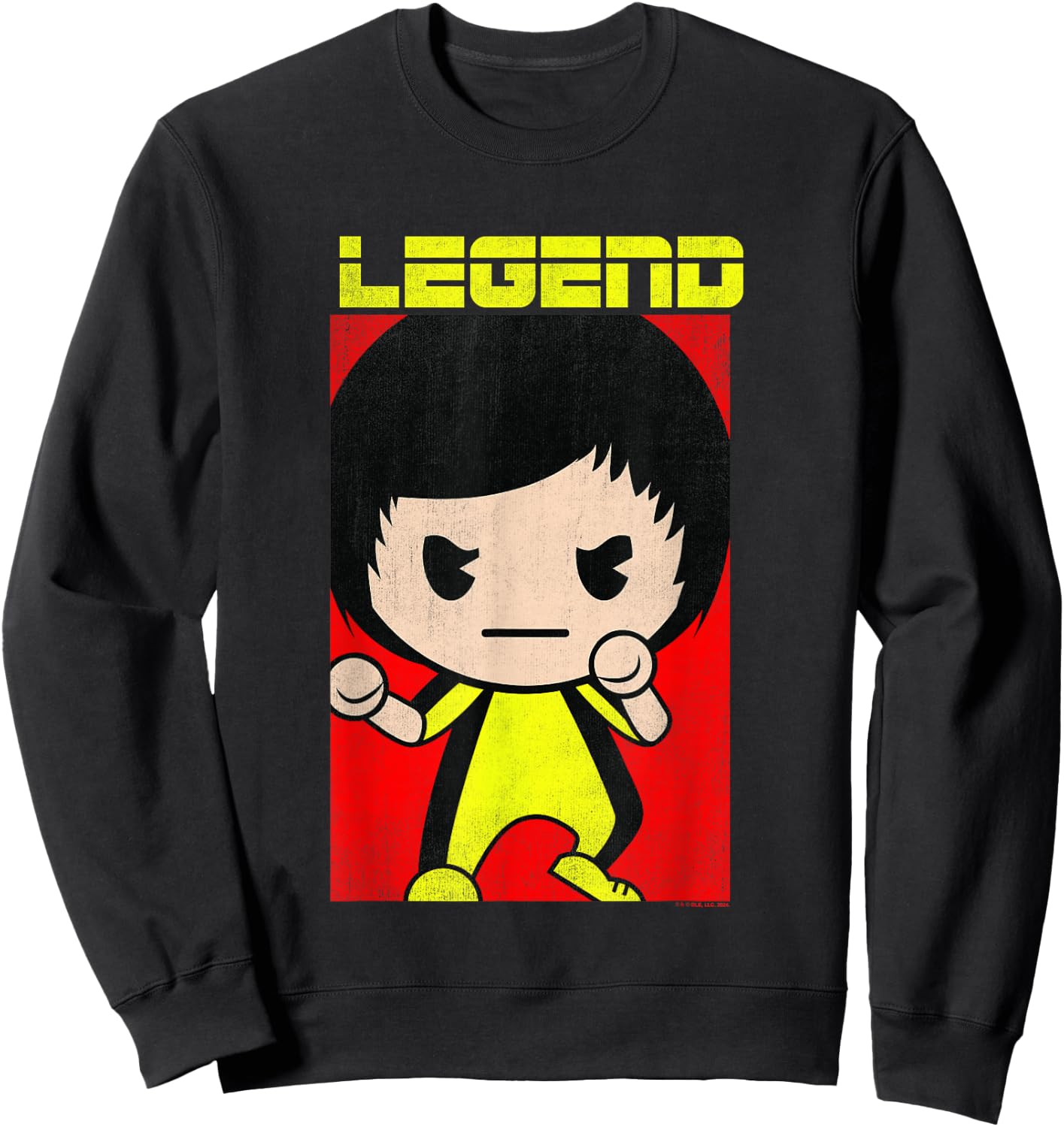 Bruce Lee Legend Iconic Yellow Jumpsuit Vintage Cartoon Sweatshirt - Sweatshirt | Black