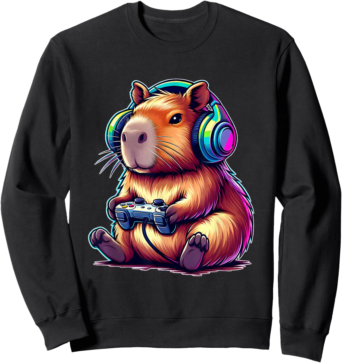 Capybara Funny Video Games Capybara , Black, S Sweatshirt - Sweatshirt | Black