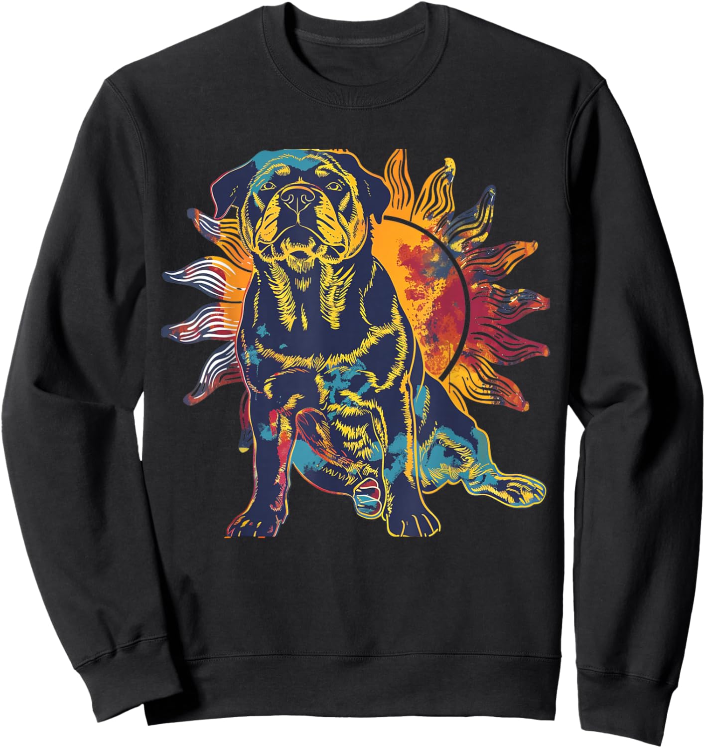Rottweiler Dog Tie Dye Graphic Artwork Shirt Men Women Sweatshirt - Sweatshirt | Black