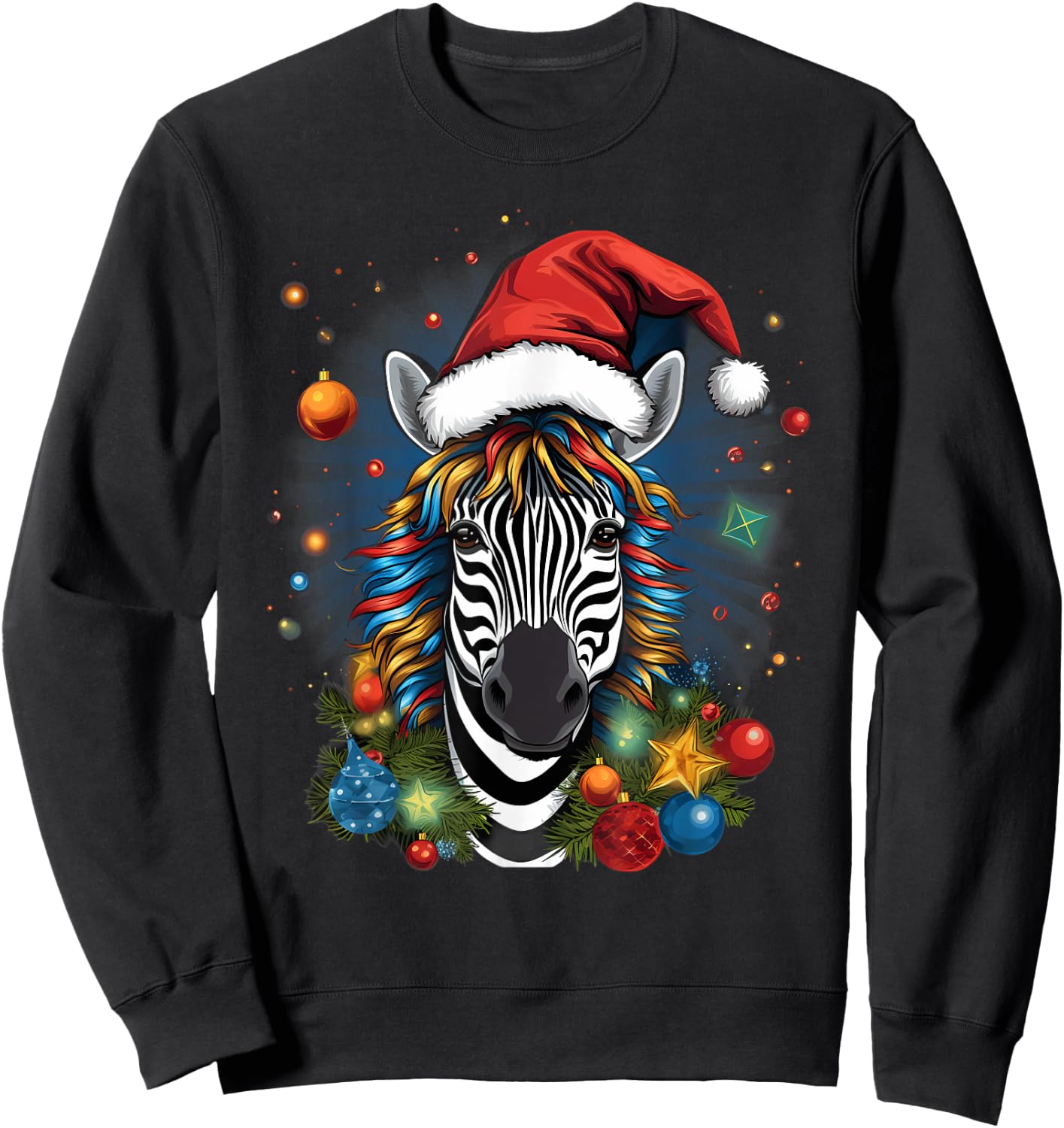 Xmas Zebra Christmas Sweatshirt - Sweatshirt | Black