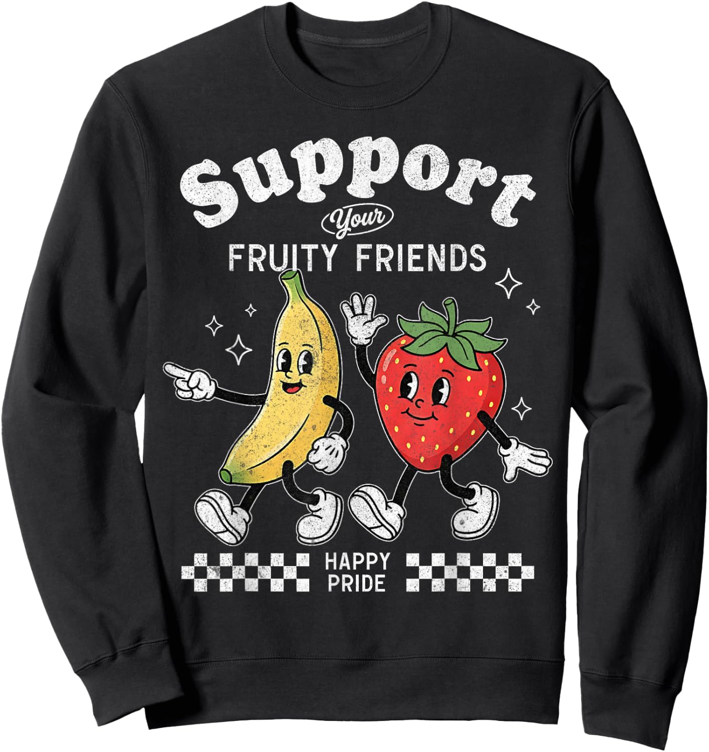 Support Your Fruity Friends Love Wins Gay Pride LGBTQ Month Sweatshirt - Sweatshirt | Black