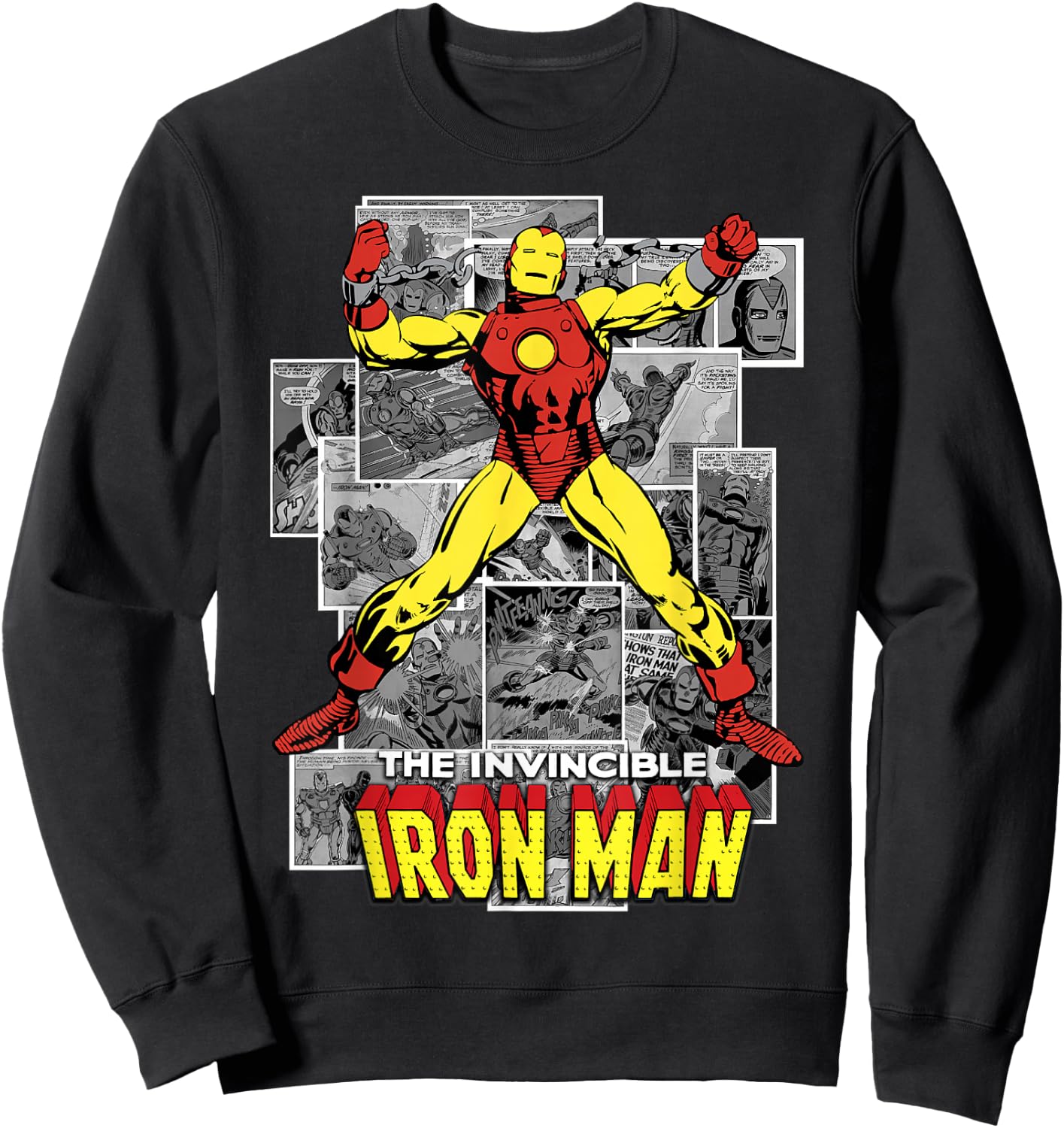 Marvel Avengers Iron Man Comic Panel Portrait Sweatshirt - Sweatshirt | Black