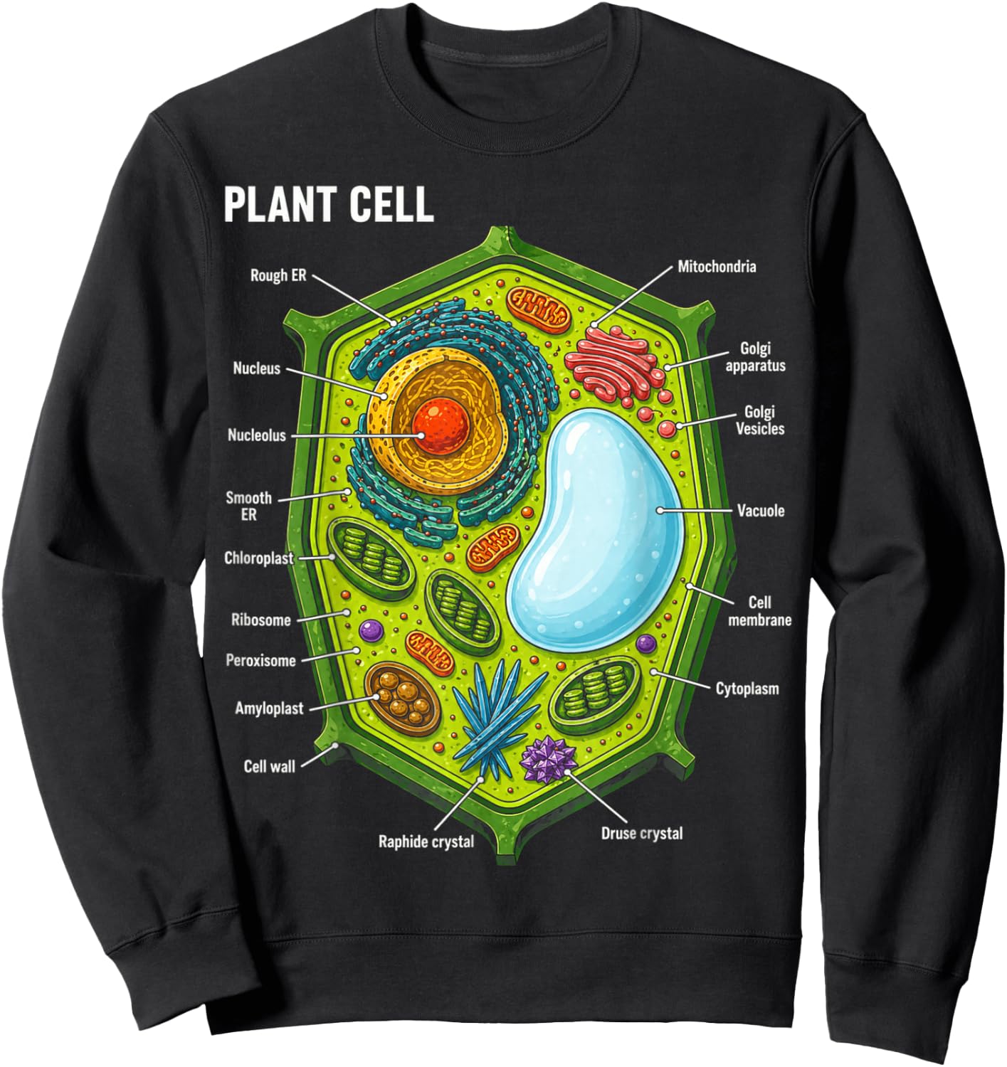 Plant Cell Anatomy Biology Science Education Gifts Men Women Sweatshirt - Sweatshirt | Black