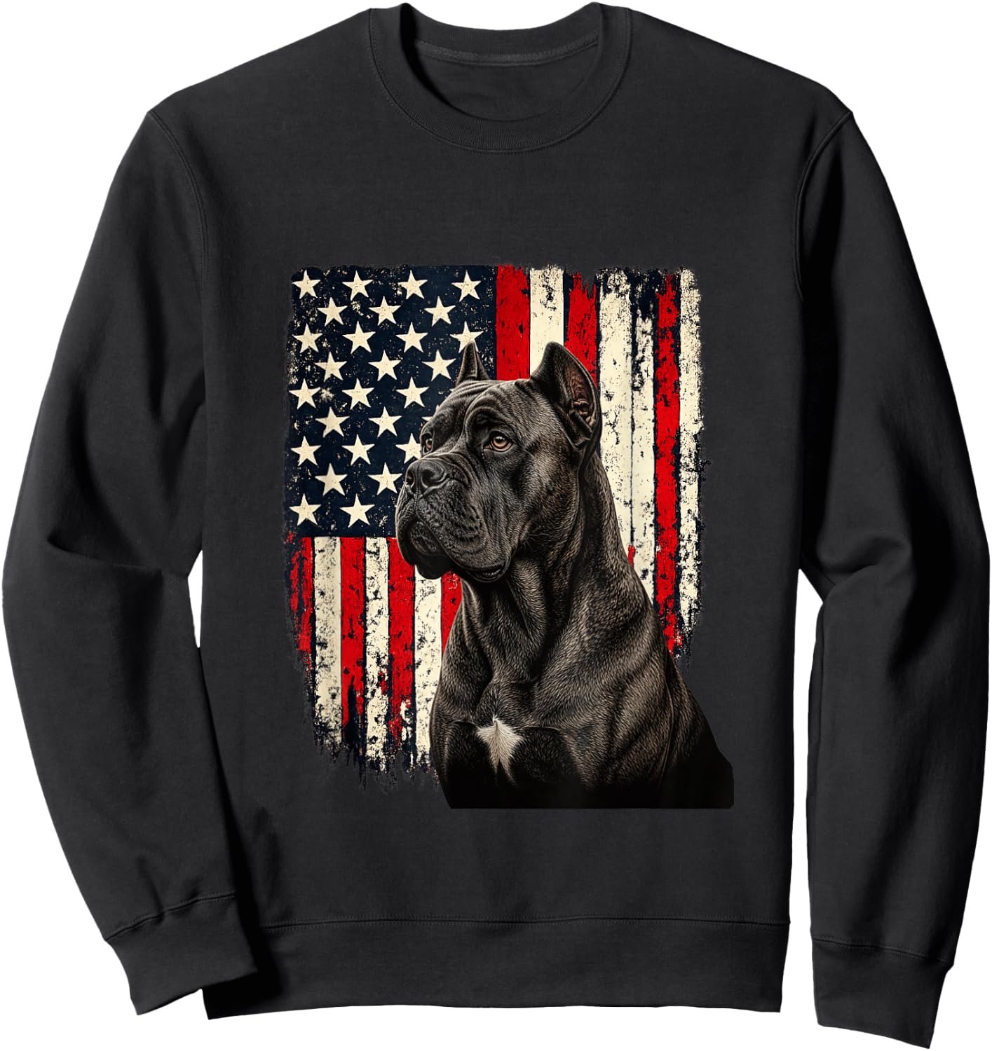 Cane Corso 4th July USA American Flag Cane Corso Lovers Sweatshirt - Sweatshirt | Black