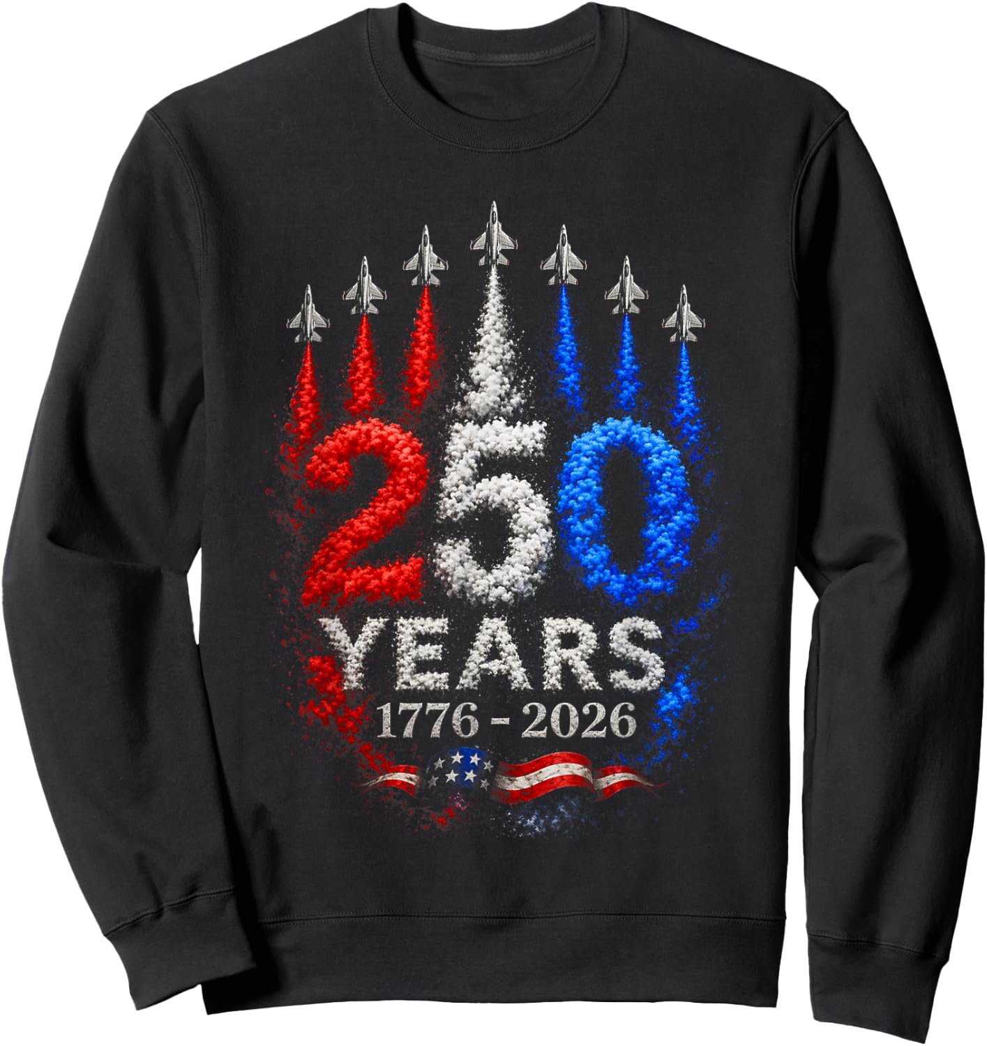 USA America 250 Year Jets Sweatshirt - Sweatshirt | Black