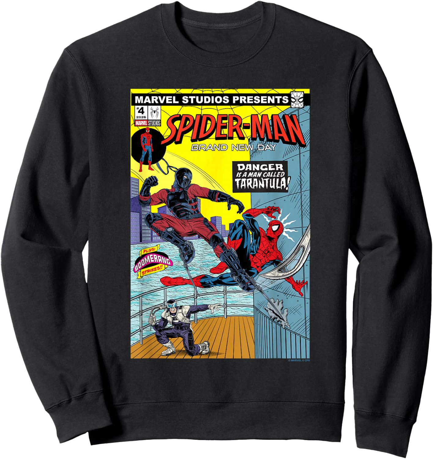 Marvel Spider-Man: New Day Danger Tarantula Comic Sweatshirt - Sweatshirt | Black