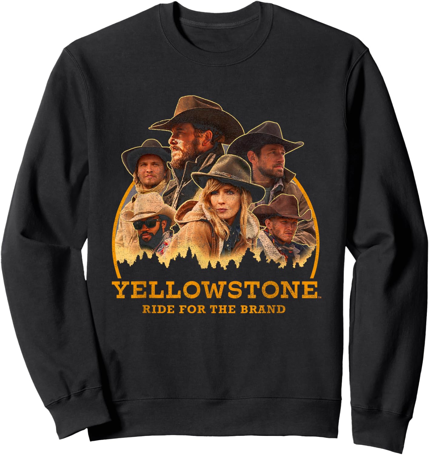 Yellowstone Ride For The Brand Iconic Characters Group Shot , Black, S Sweatshirt - Sweatshirt | Black