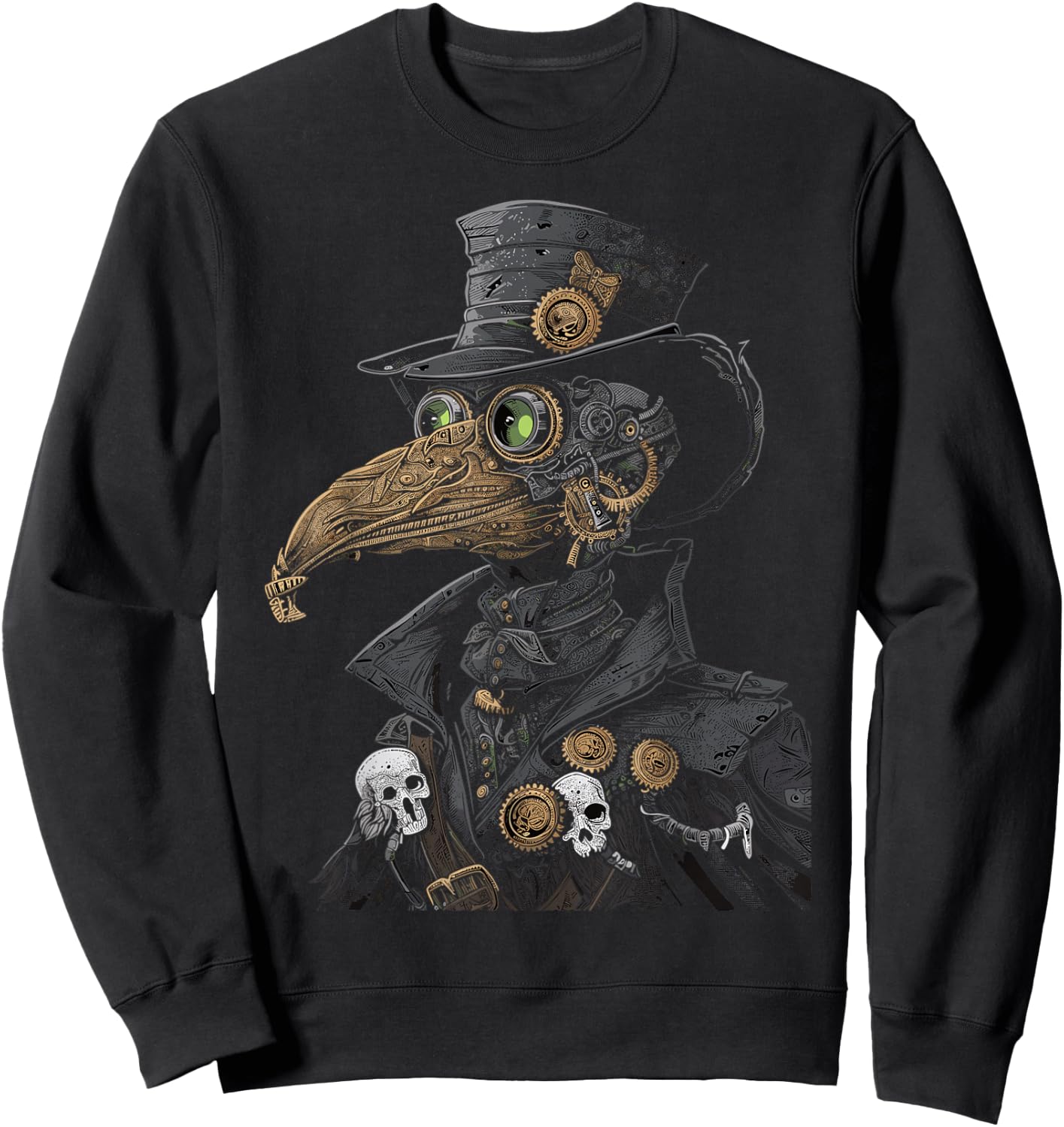 Mechanical Doctor Steampunk Pestilence Plague Doctor , Black, S Sweatshirt - Sweatshirt | Black