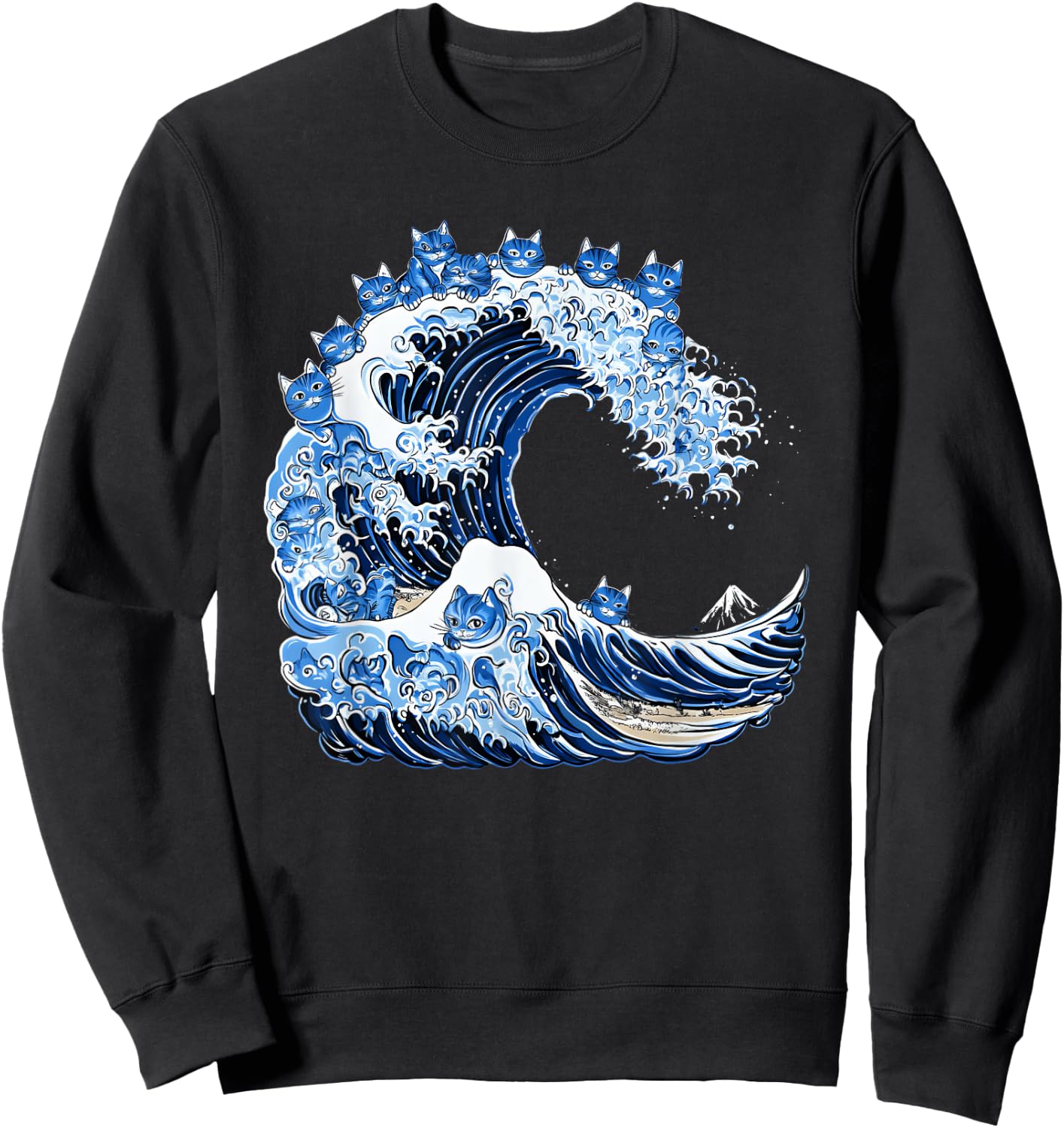 Cute Wave of Blue Cats for Kamala Sweatshirt - Sweatshirt | Black