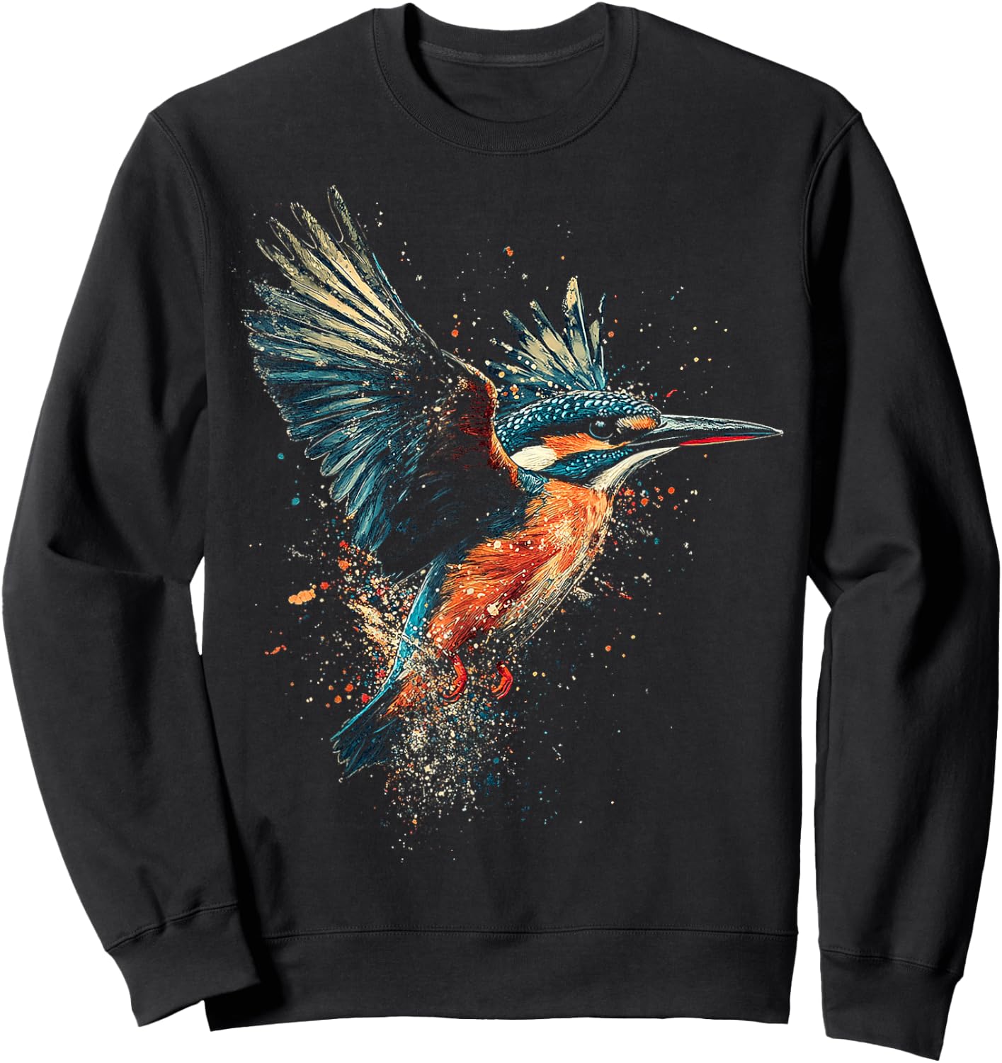 Eisvogel Grafik Tier Illustration Eisvogel Sweatshirt - Sweatshirt | Black