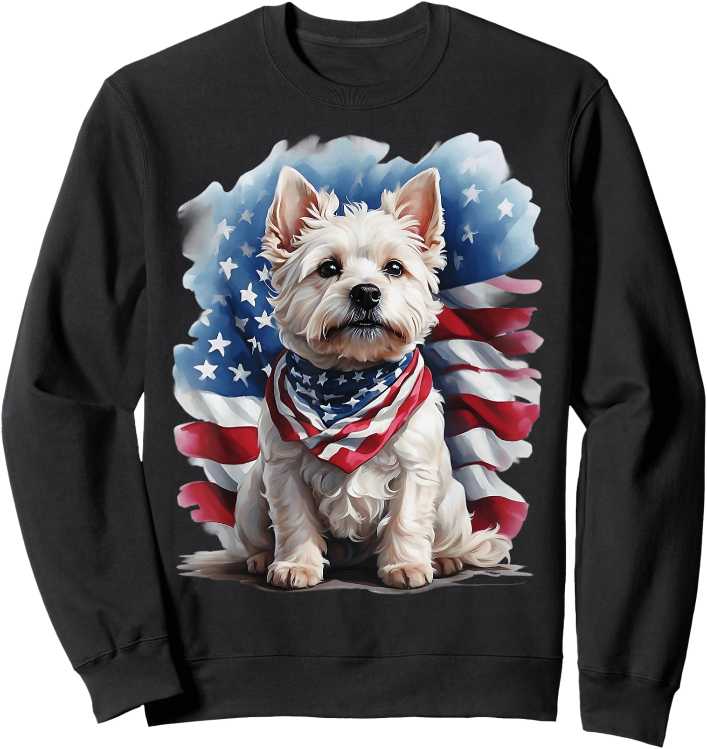 Patriotic West Highland Terrier Westie lovers delight Sweatshirt - Sweatshirt | Black
