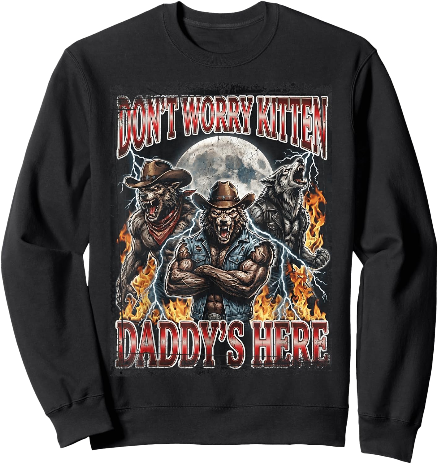 Daddy's Here Cowboy Lot de 3 Loup-garous Sweatshirt - Sweatshirt | Black