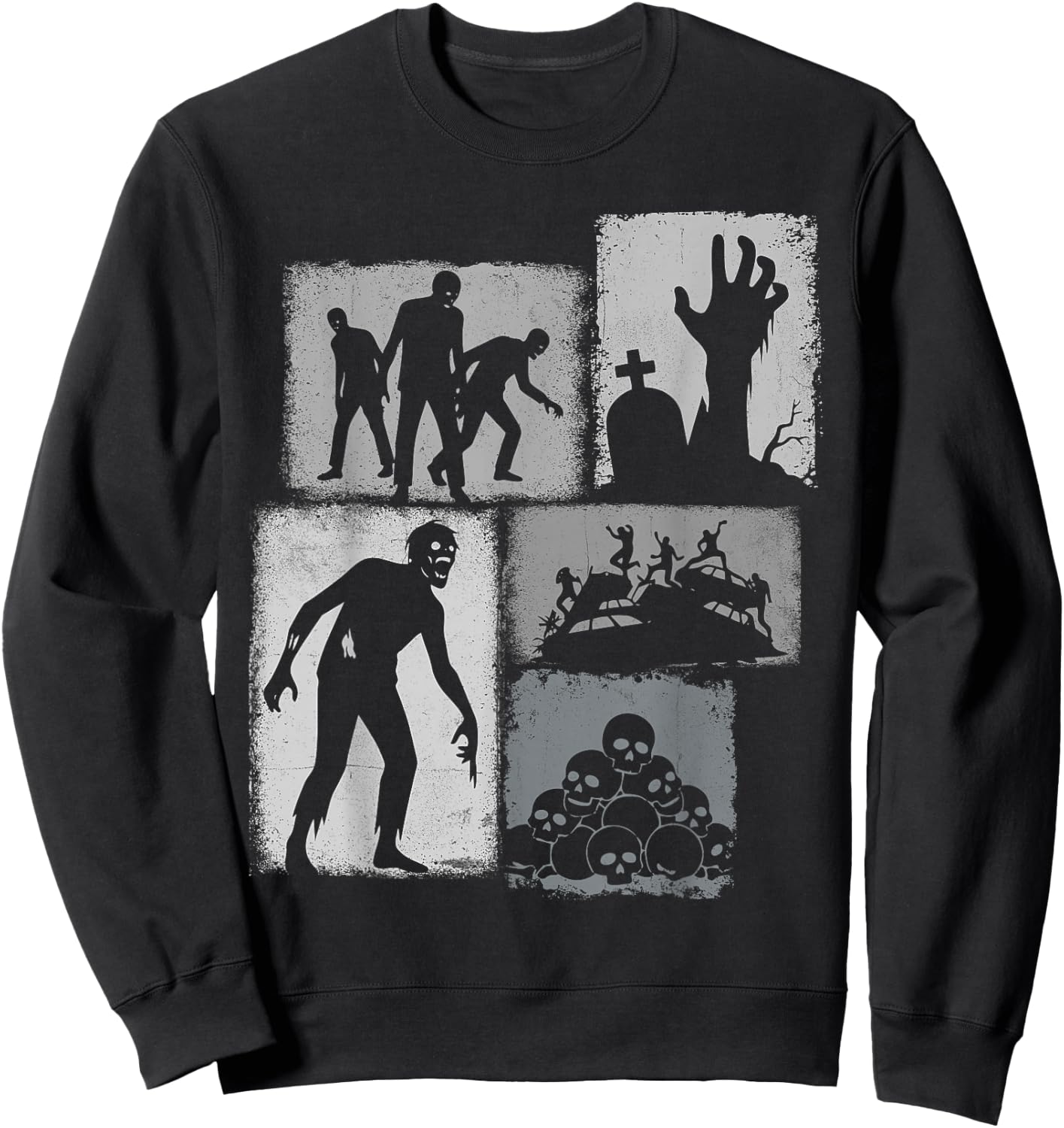 Zombie Vintage Collage Fantasy Lover Sweatshirt - Sweatshirt | Black