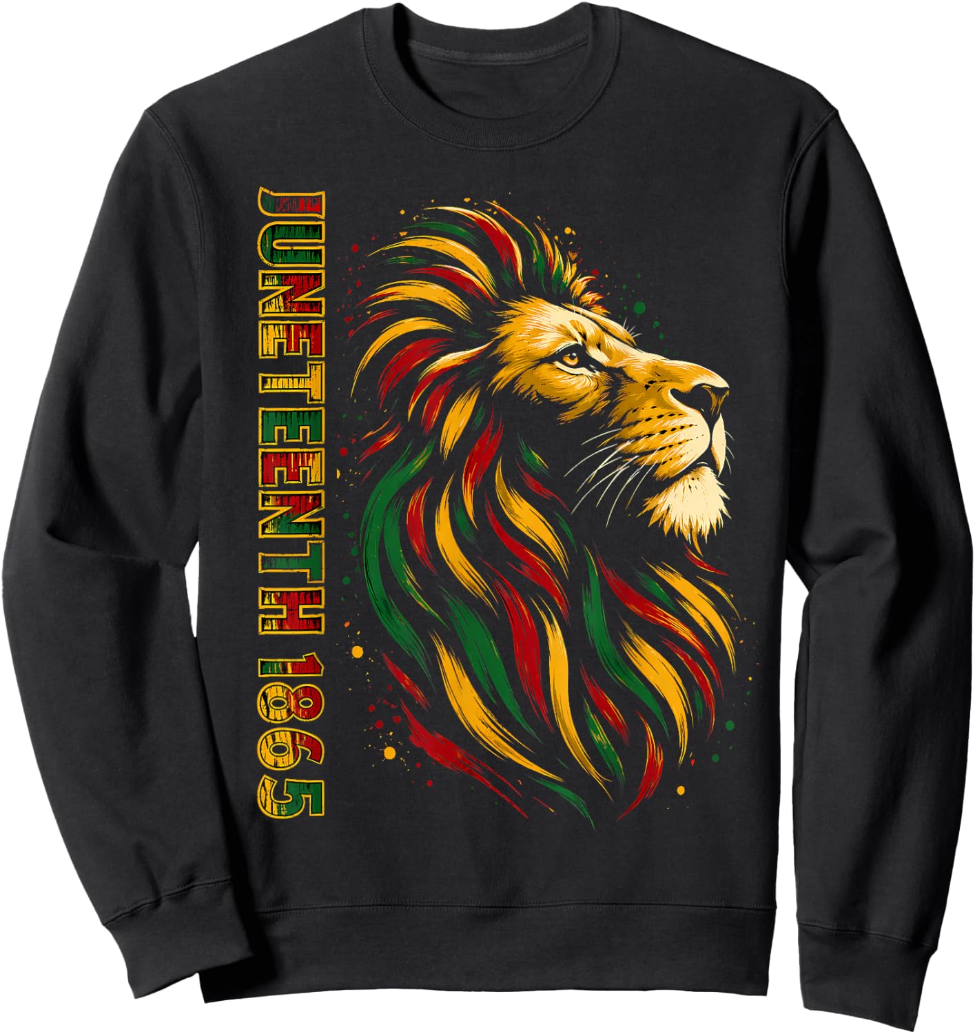 Juneteenth Shirt Lion June 19th 1865 Juneteenth Men Sweatshirt - Sweatshirt | Black
