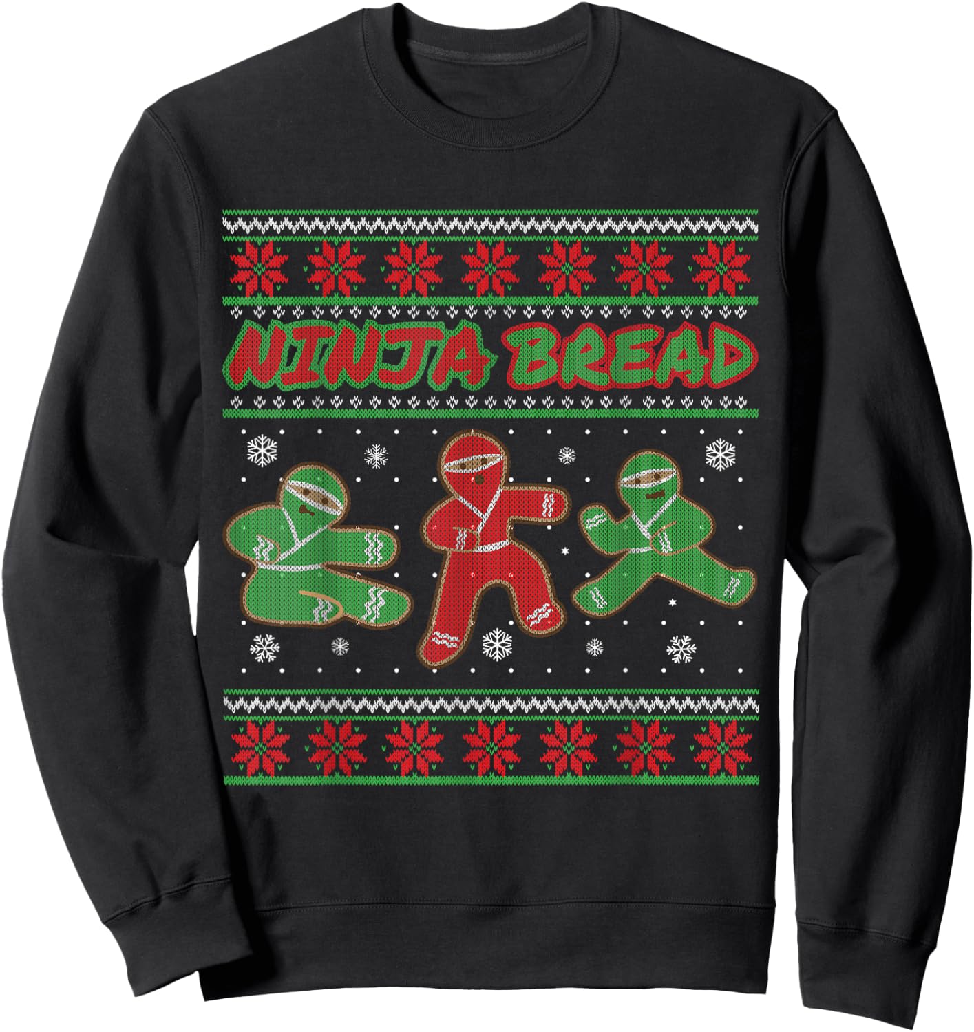 Ninjabread Man Gingerbread - Ninja Gift Ginjas Christmas Sweatshirt - Sweatshirt | Black