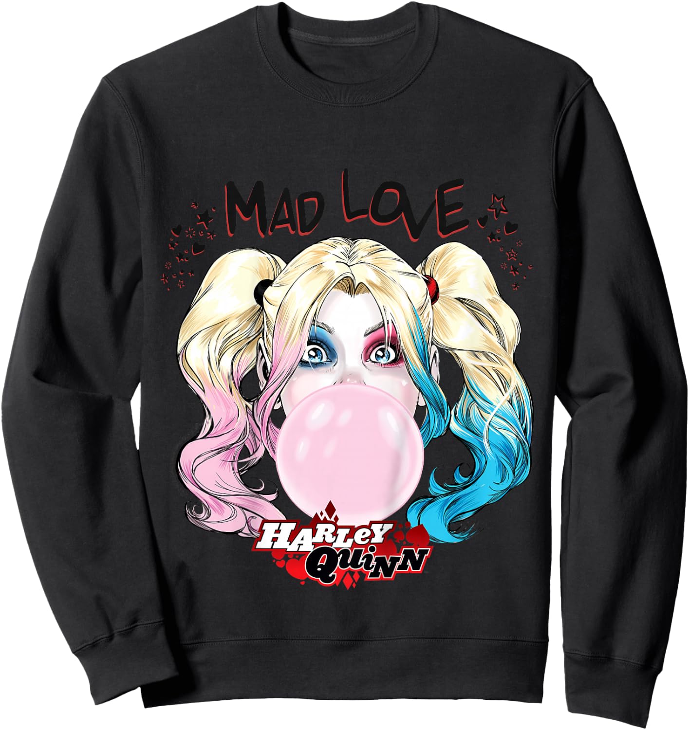 Children's Batman Harley Quinn Bubblegum Mad Love , White Sweatshirt - Sweatshirt | Black