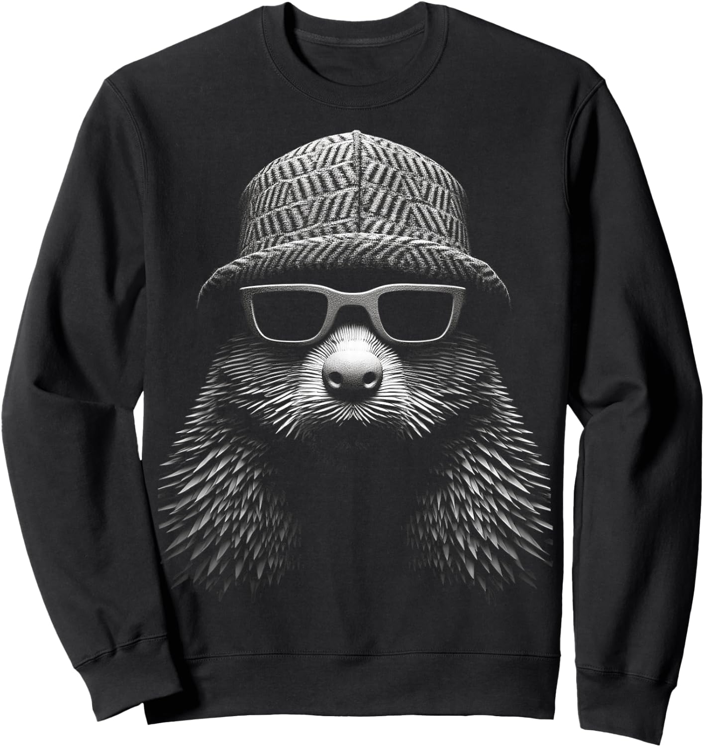 Biber Tier Kunst Portrait Grafik Motiv Biber Sweatshirt - Sweatshirt | Black