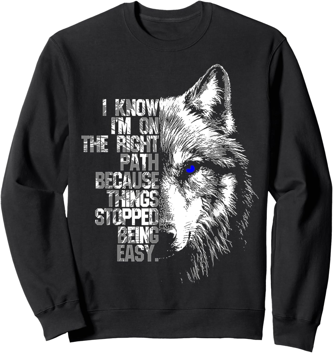 Wolf I Know I'm On The Right Path Because Things Stopped Sweatshirt - Sweatshirt | Black