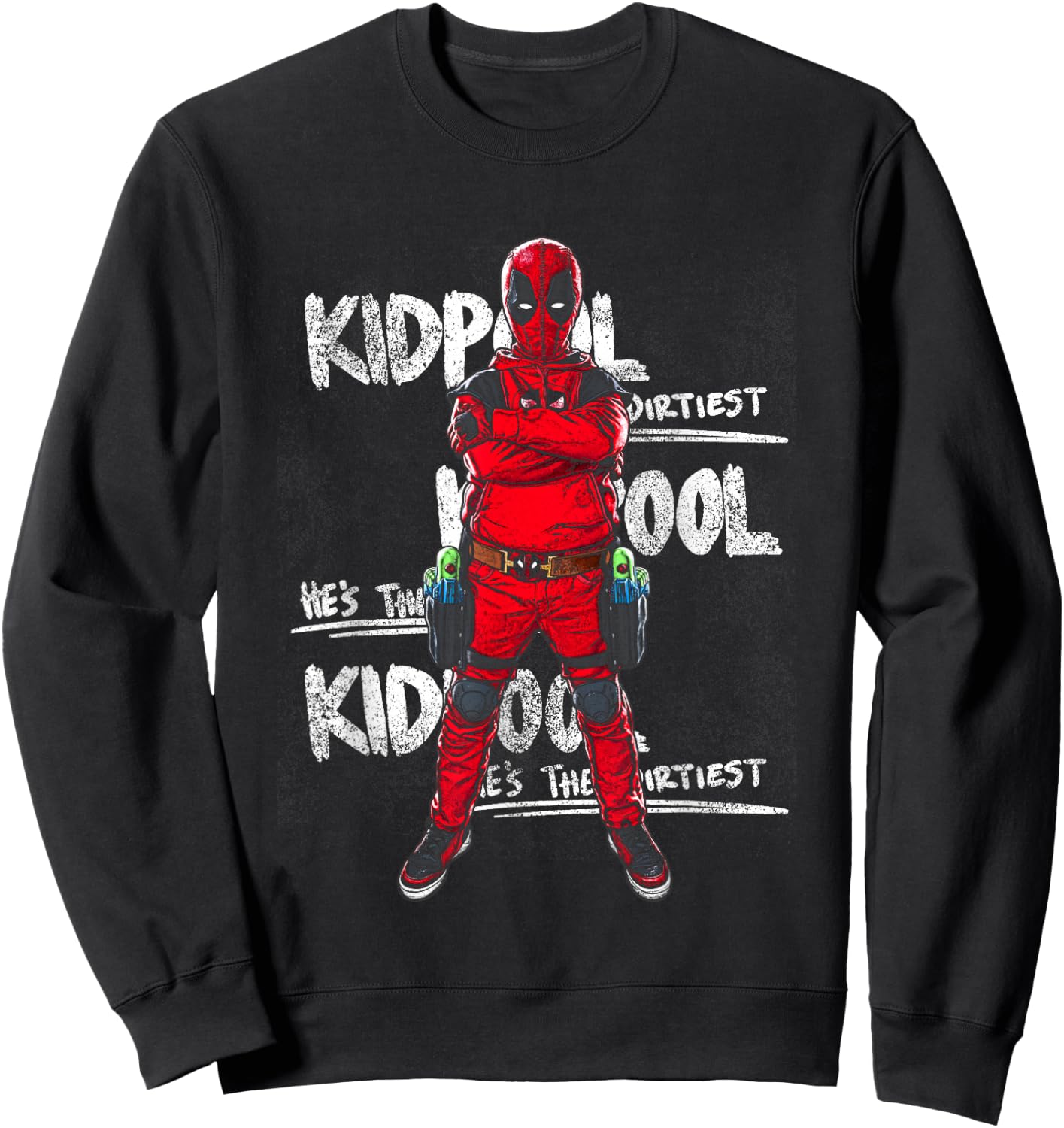 Marvel Deadpool & Wolverine The Dirtiest Kidpool Retro Sweatshirt - Sweatshirt | Black