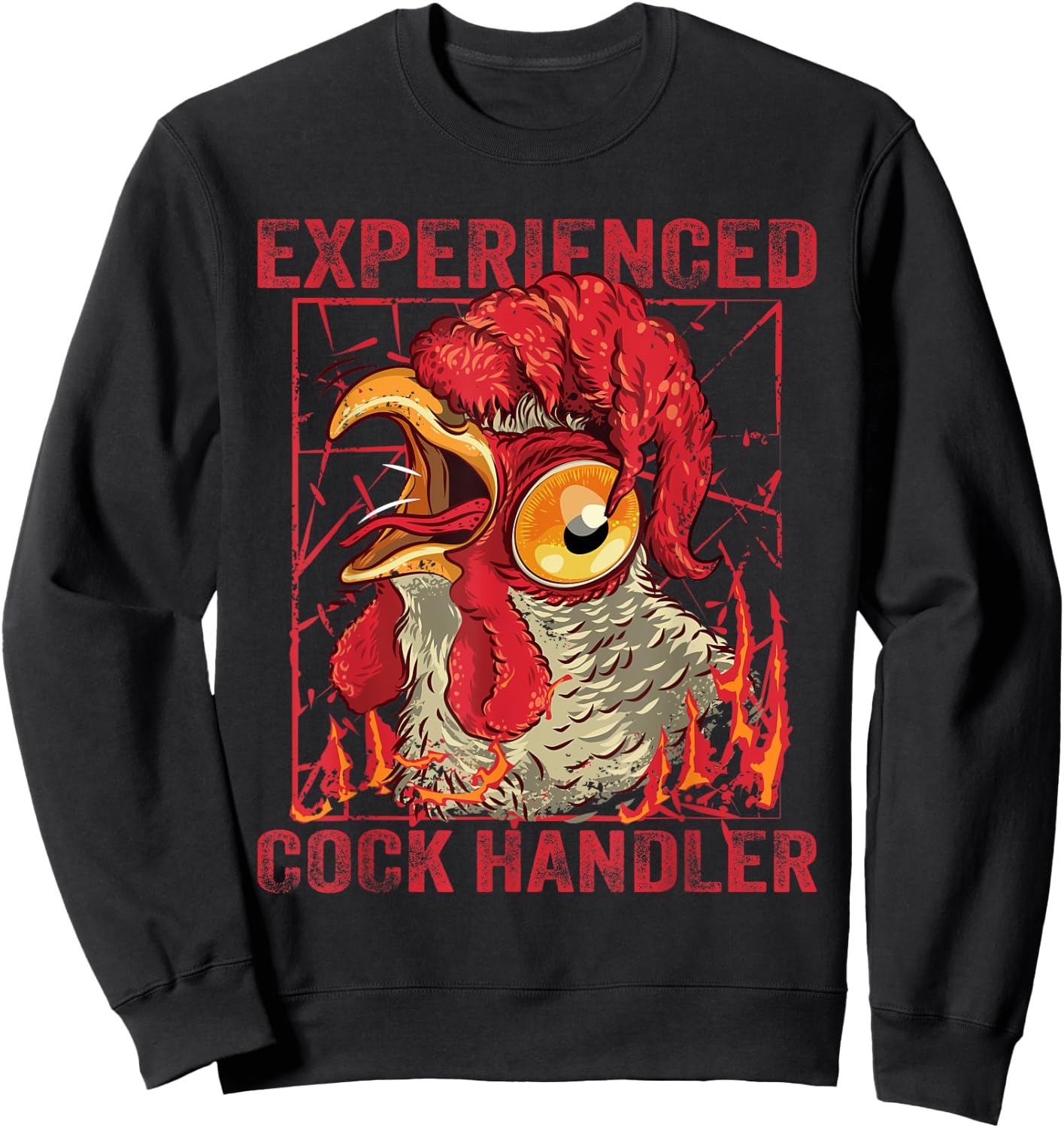 Funny Chicken Experienced Cock Handler Sweatshirt - Sweatshirt | Black