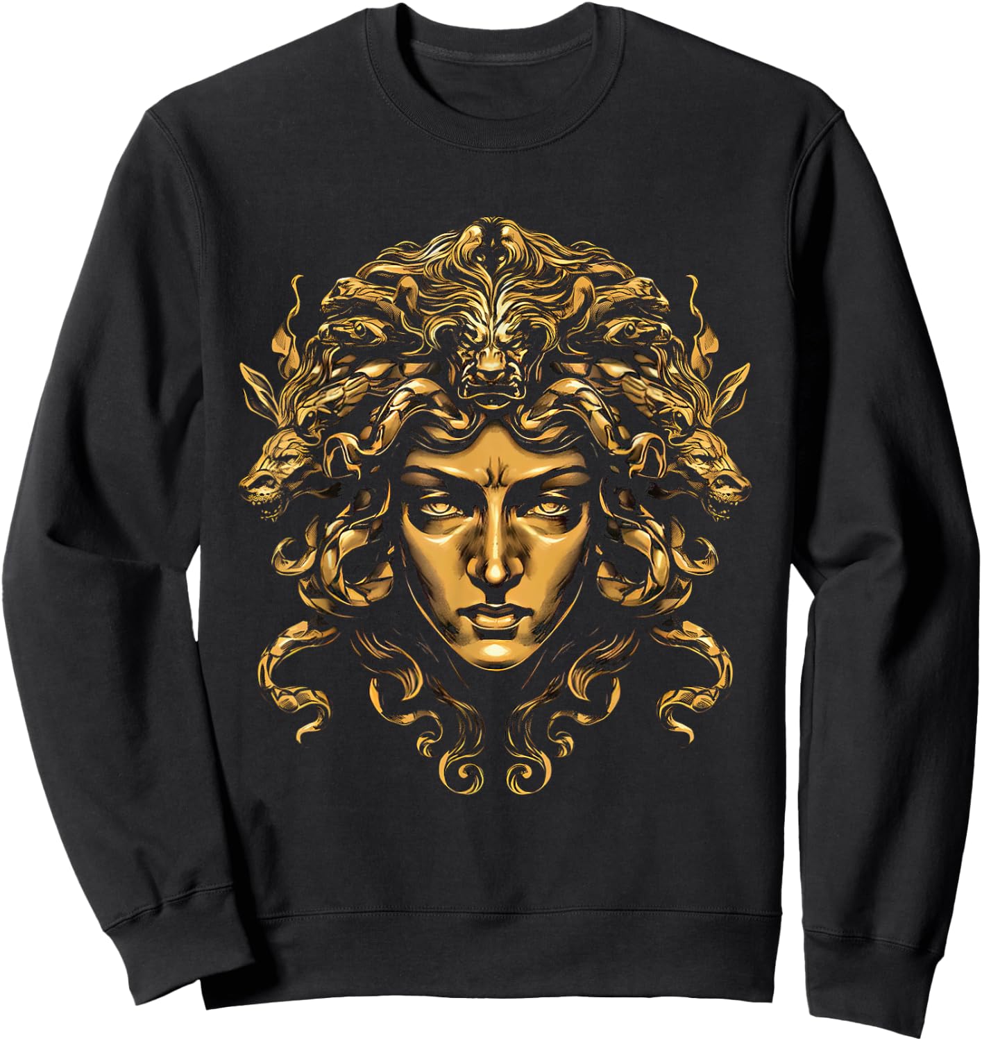 Medusa Head Greek Mythology Ancient Snake Hair Sweatshirt - Sweatshirt | Black