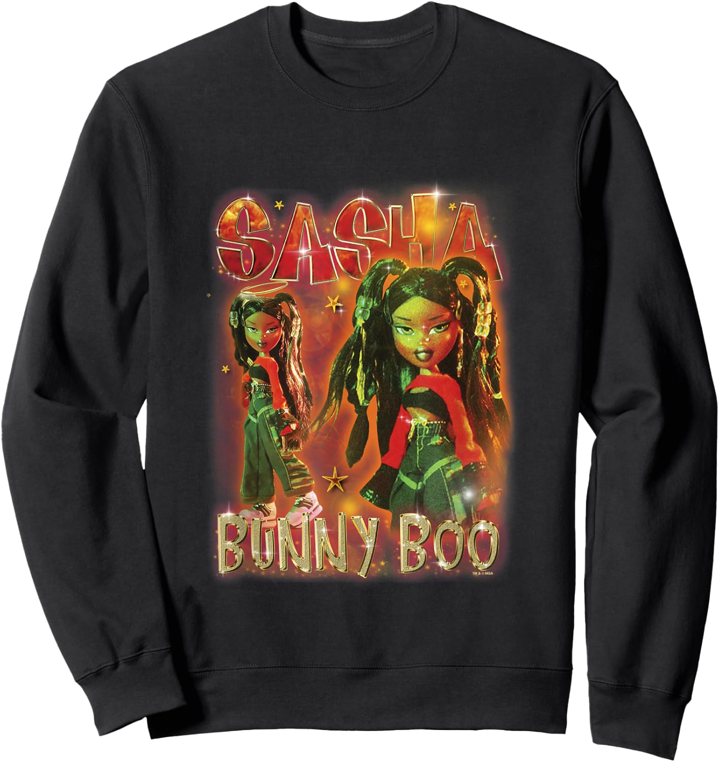 Bratz Sasha Bunny Boo Doll Spotlight Vintage Poster Sweatshirt - Sweatshirt | Black