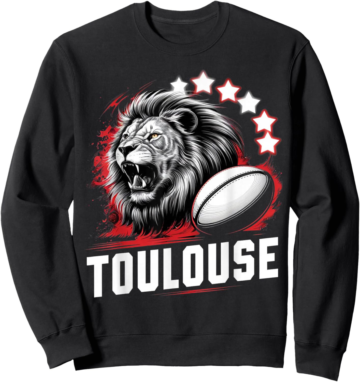 Toulouse Six Stars Supporter Toulouse Gift Humour Sweatshirt - Sweatshirt | Black