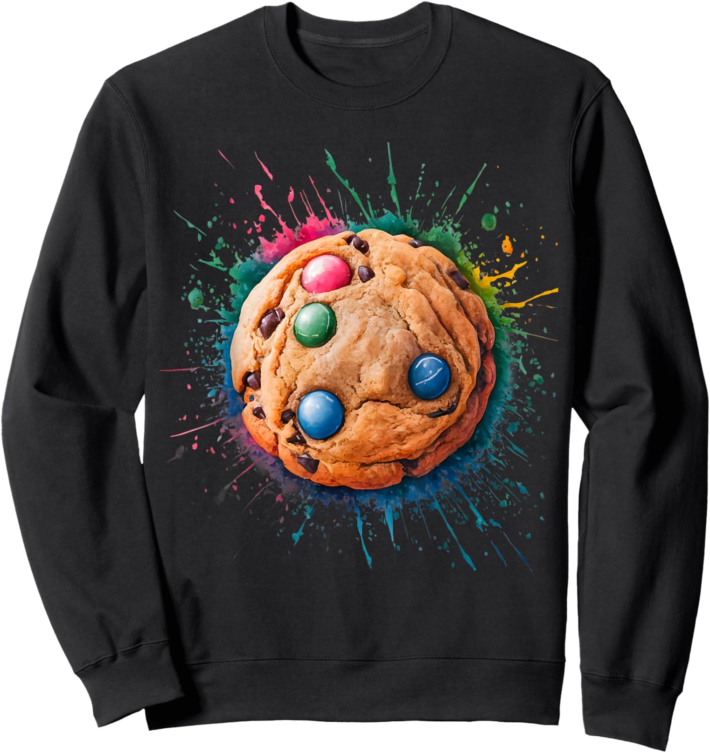 Baking Baker Men Woman Colorful Watercolor Cookie Sweatshirt - Sweatshirt | Black