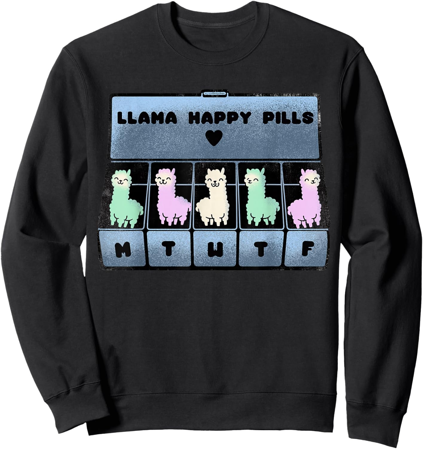 Llama Happy Pills Sweatshirt - Sweatshirt | Black