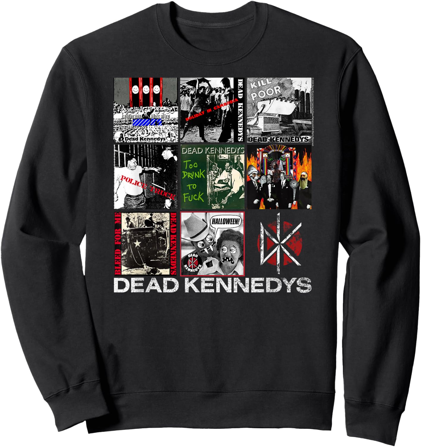 Dead Kennedys Singles Covers Vintage Punk Band Sweatshirt - Sweatshirt | Black