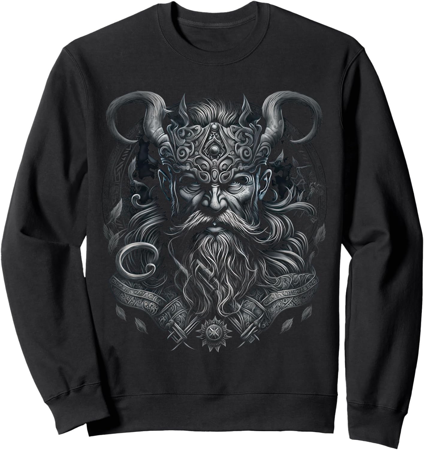 Odin King of the Vikings Valhalla Viking Mythology , black Sweatshirt - Sweatshirt | Black