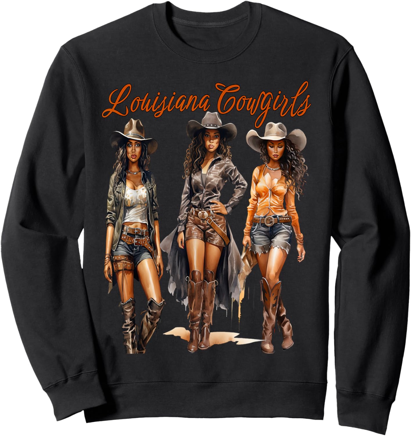 Pretty Louisiana Cowgirls Sweatshirt - Sweatshirt | Black