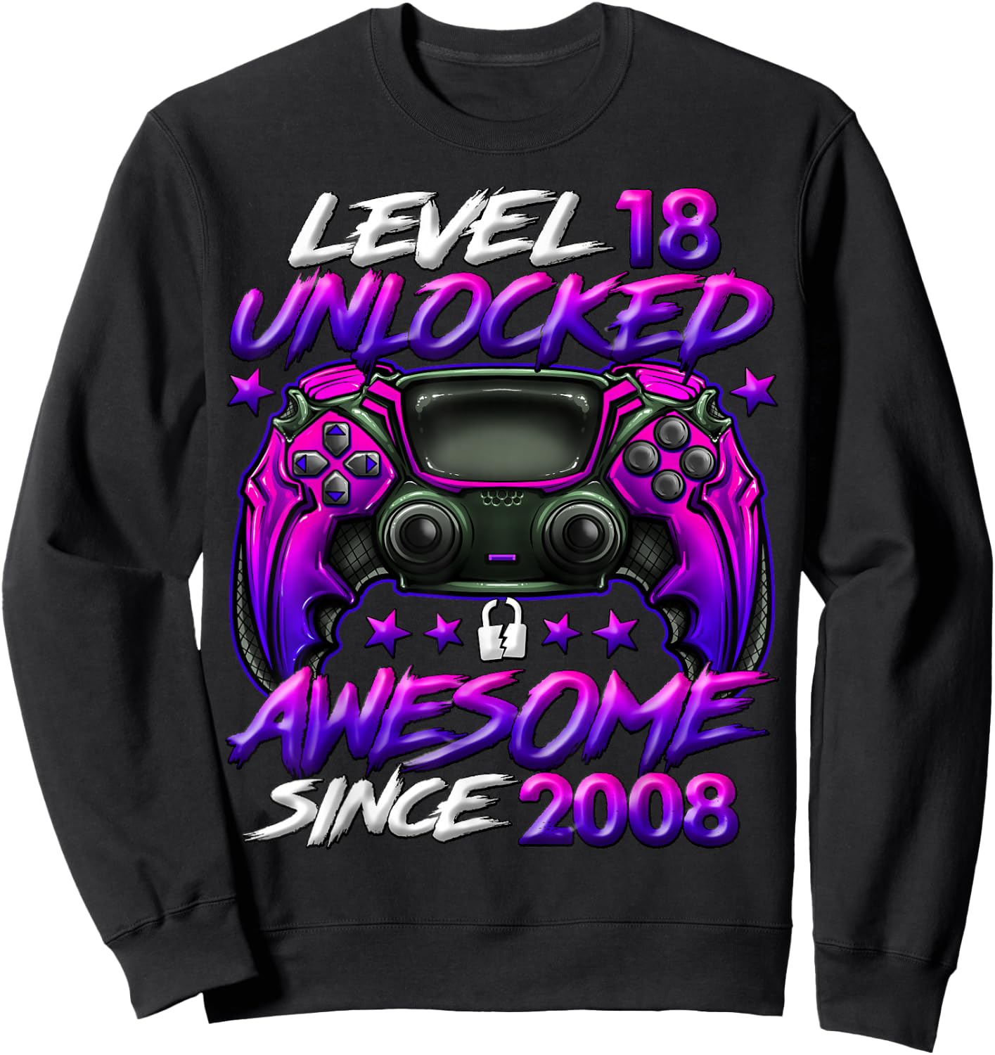 Level 18 Unlocked 18 Year Old Gifts Boys 18th Birthday Boy Sweatshirt - Sweatshirt | Black