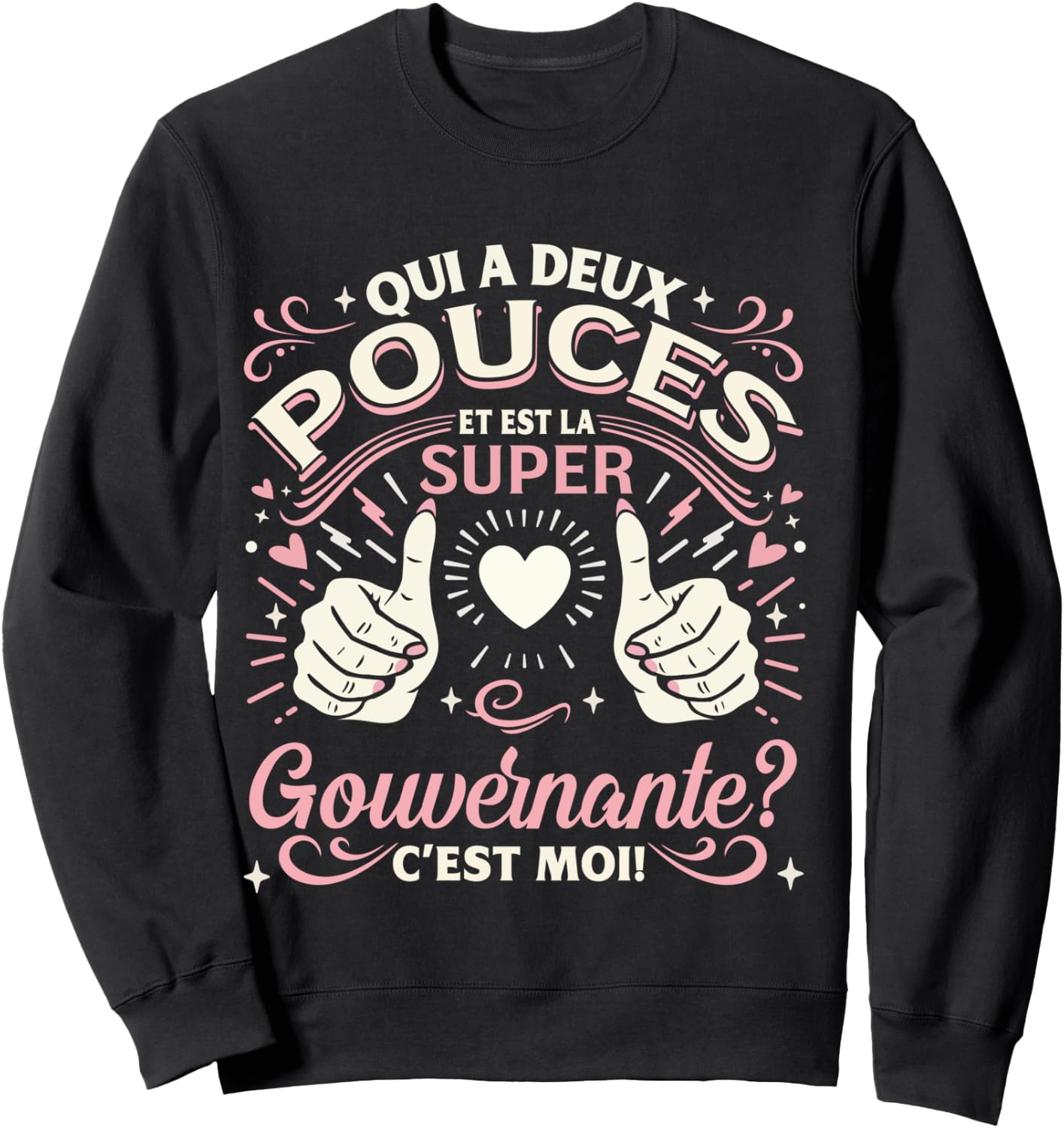 Une Super Gouvernante Cadeau Gouvernante Femme Manche Longue Sweatshirt - Sweatshirt | Black