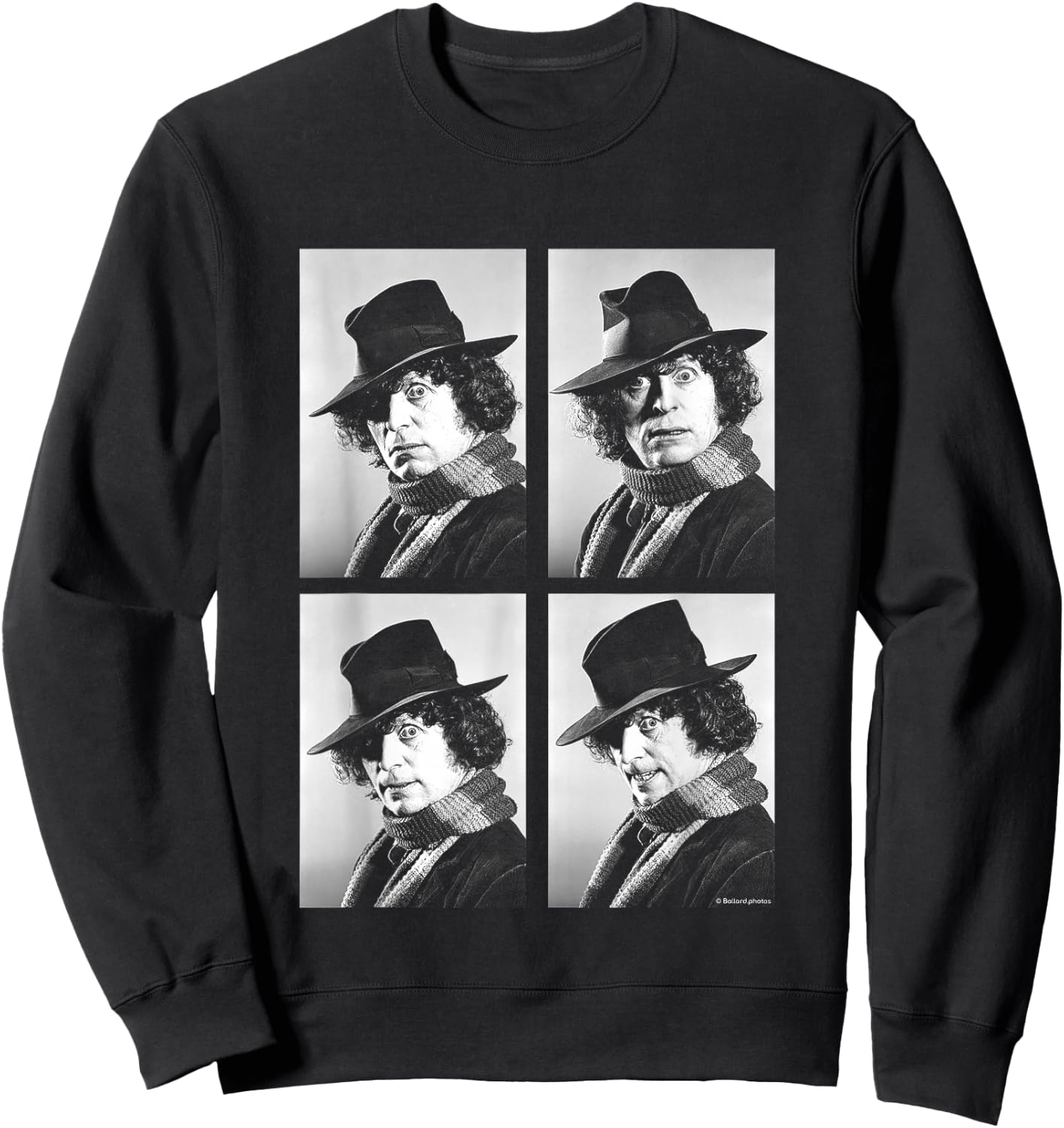 Tom Baker Doctor Who Actor Black & White Portraits Sweatshirt - Sweatshirt | Black