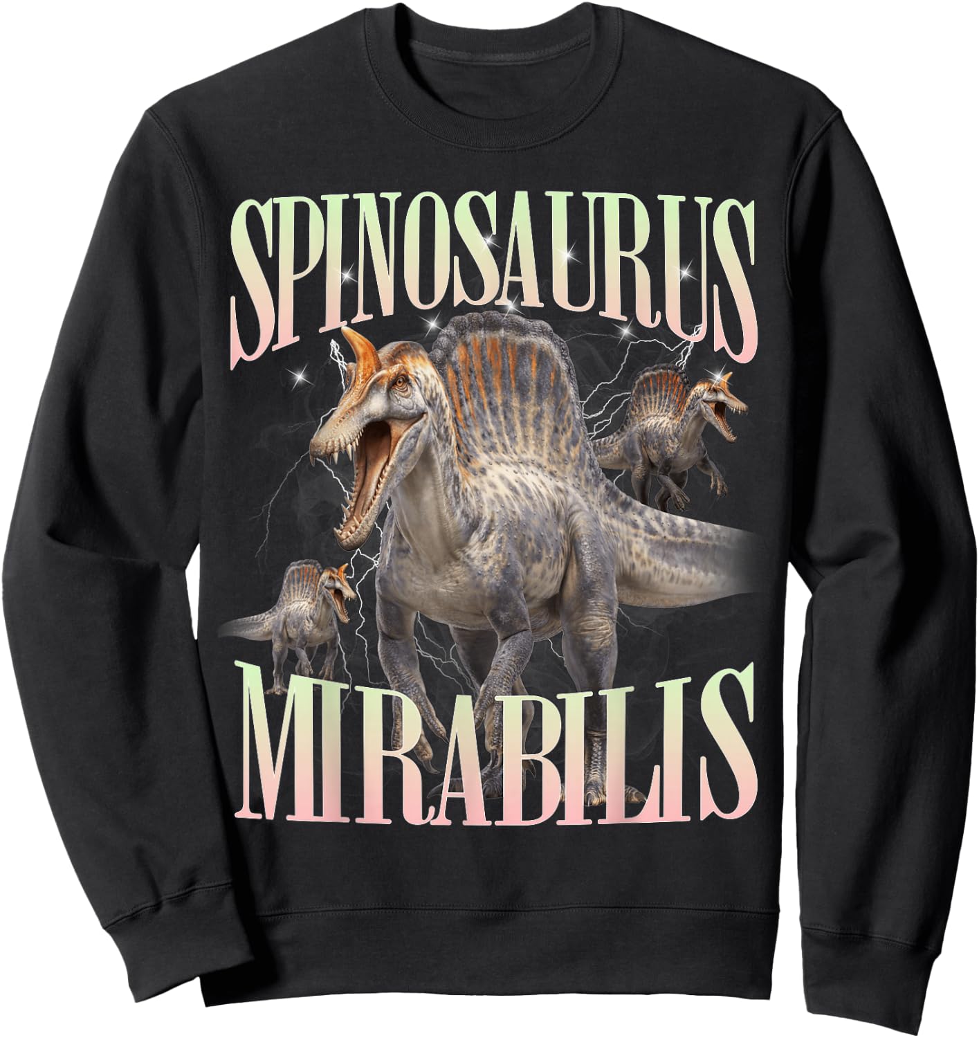 Roaring Spinosaurus Mirabilis Prehistoric Dinosaur Sweatshirt - Sweatshirt | Black