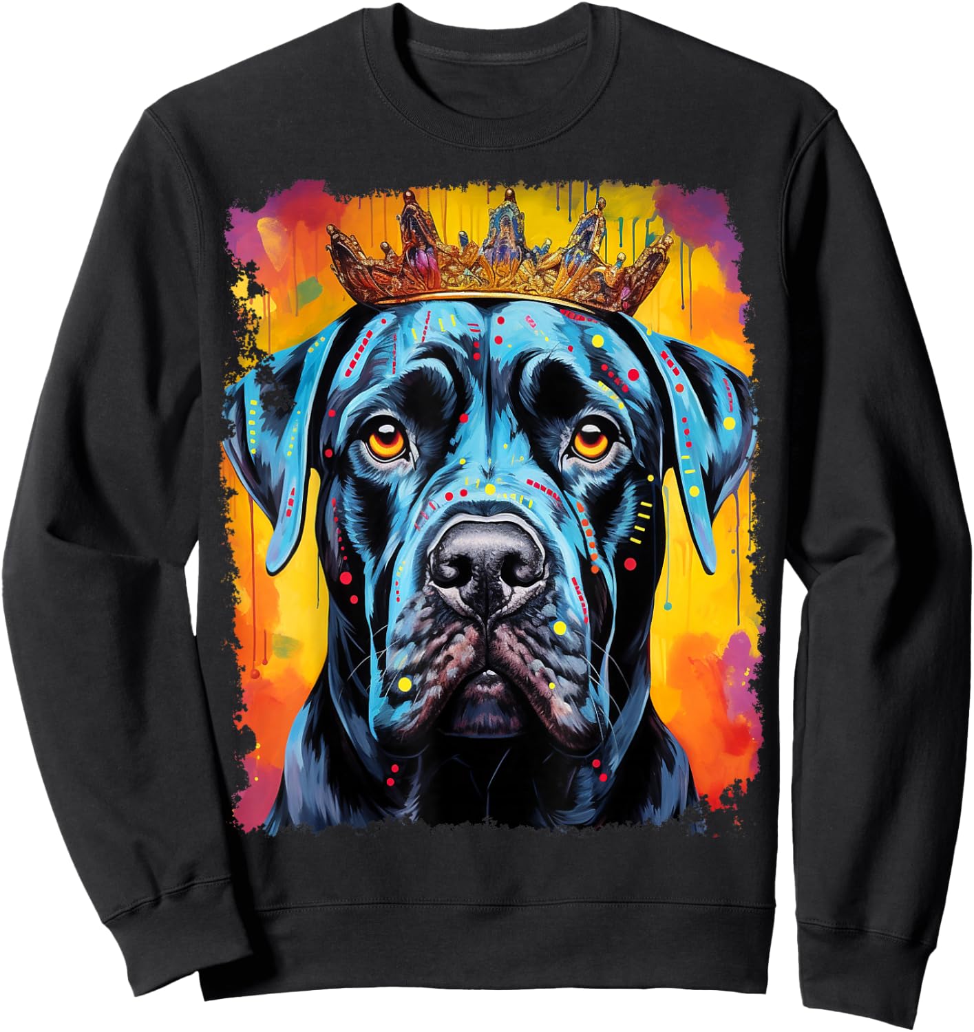Pop Art Dog Cane Corso King Queen Sweatshirt - Sweatshirt | Black