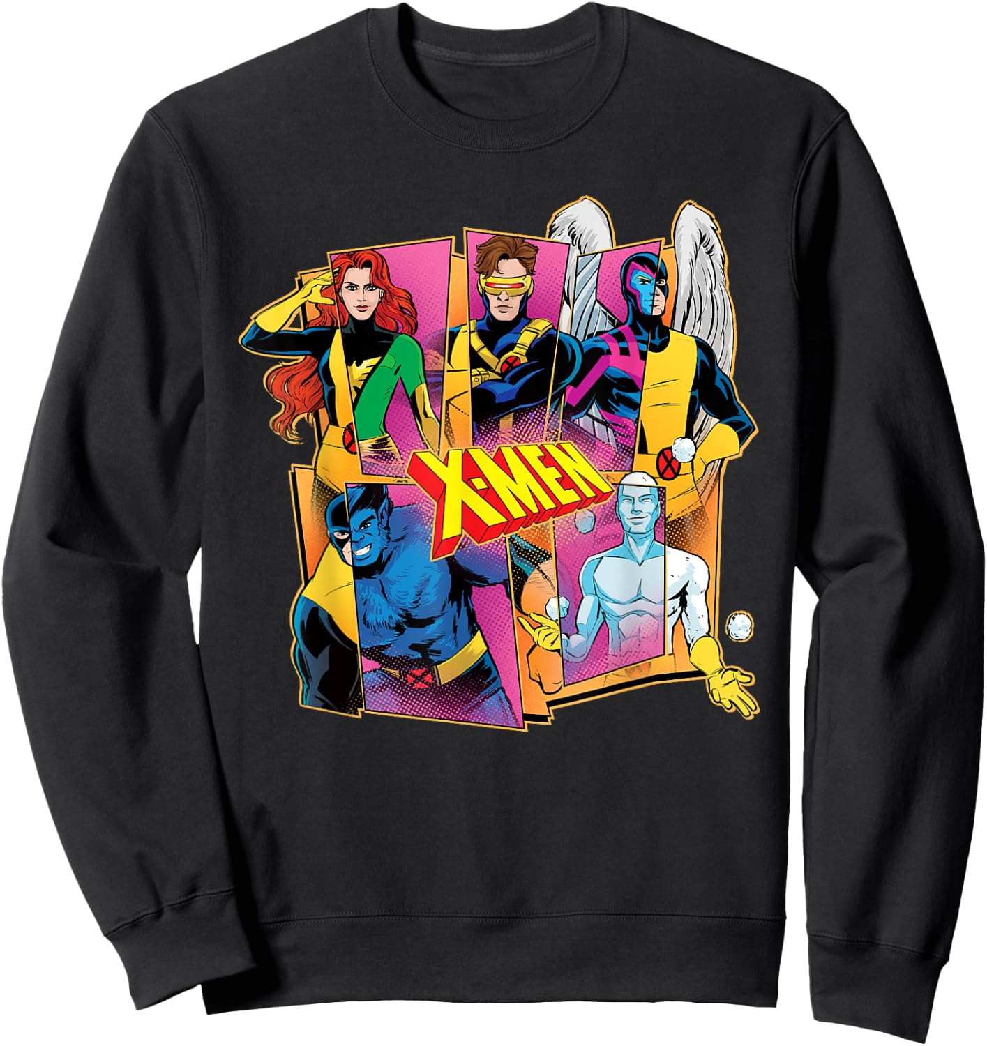Marvel X-Men Mutant Heroes '60s & '90s Retro Comic Costumes , Black, S Sweatshirt - Sweatshirt | Black