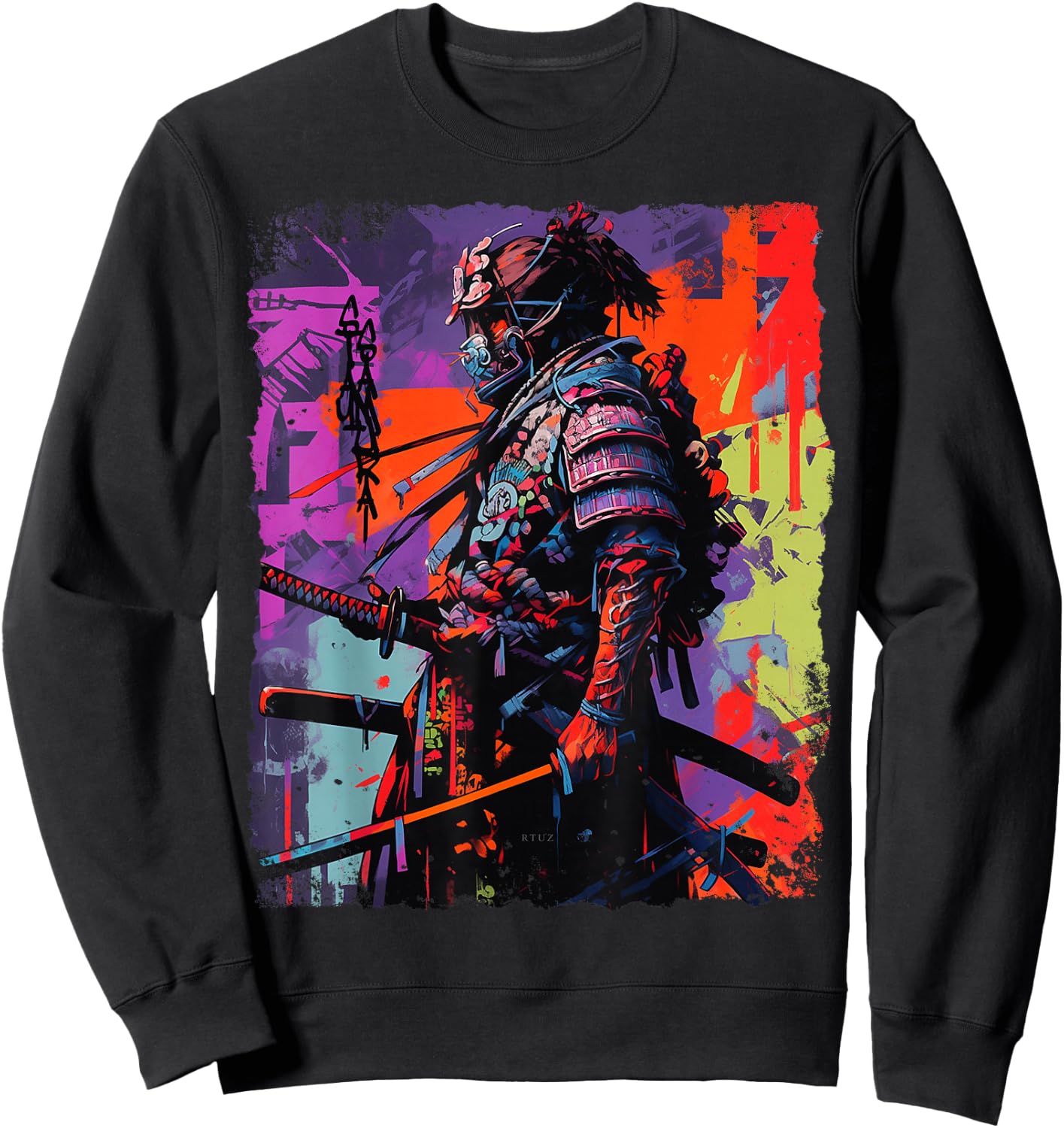Hip Hop Y2K Vintage Hipster Edgy Urban Streetwear Samurai Sweatshirt - Sweatshirt | Black
