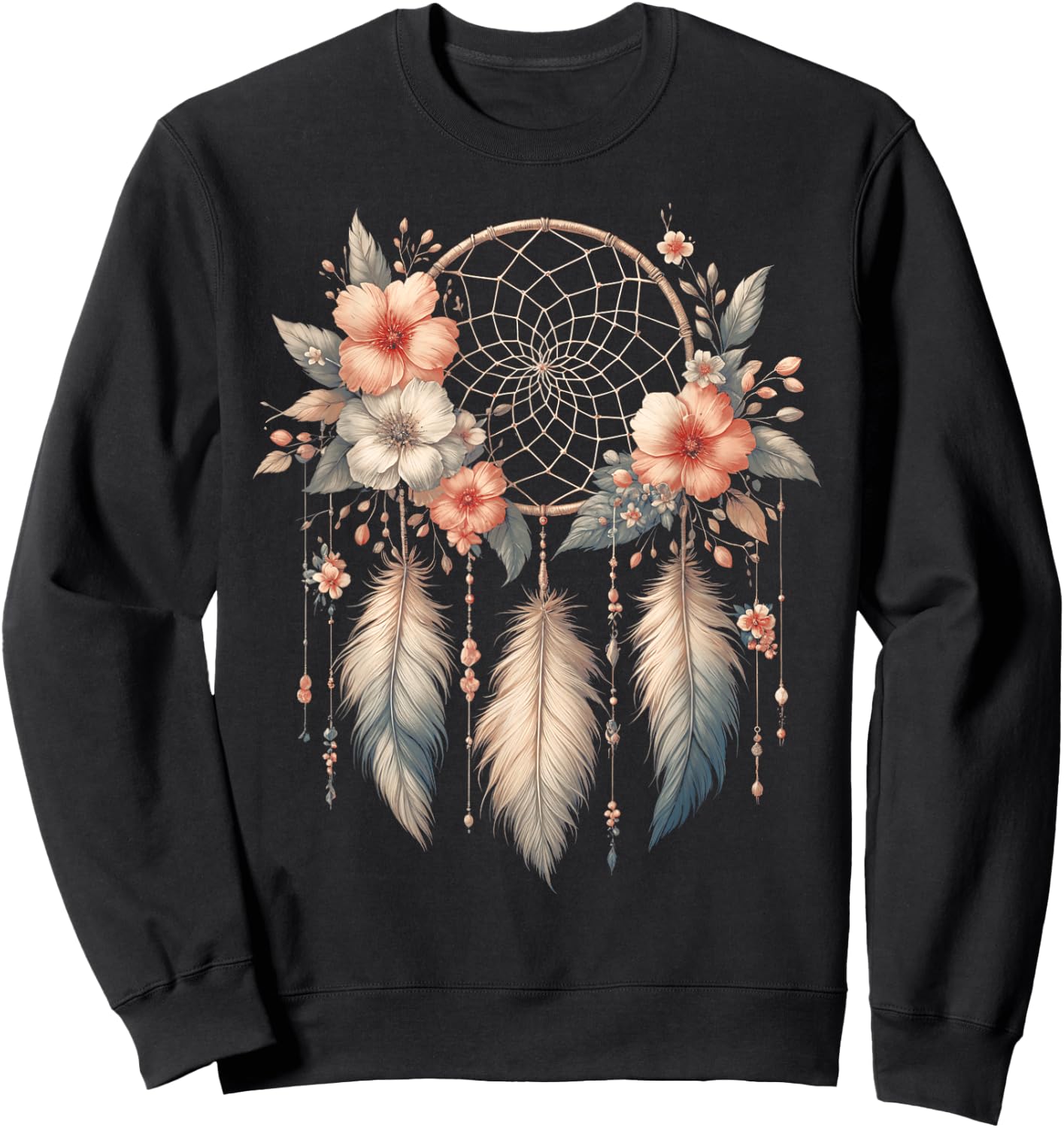 Symbole attrape-rêves cool dans le style art floral de Noël Sweatshirt - Sweatshirt | Black