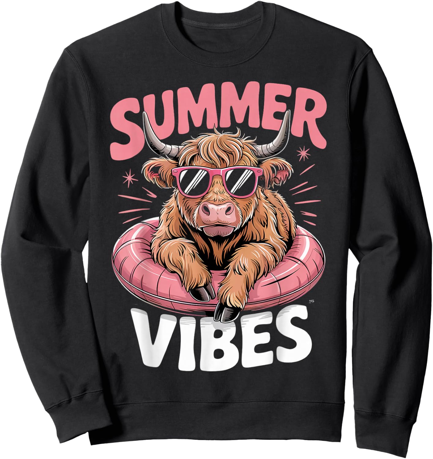 Summer Vibes Farm Farmer Scottish Beach Highland Cows Sweatshirt - Sweatshirt | Black